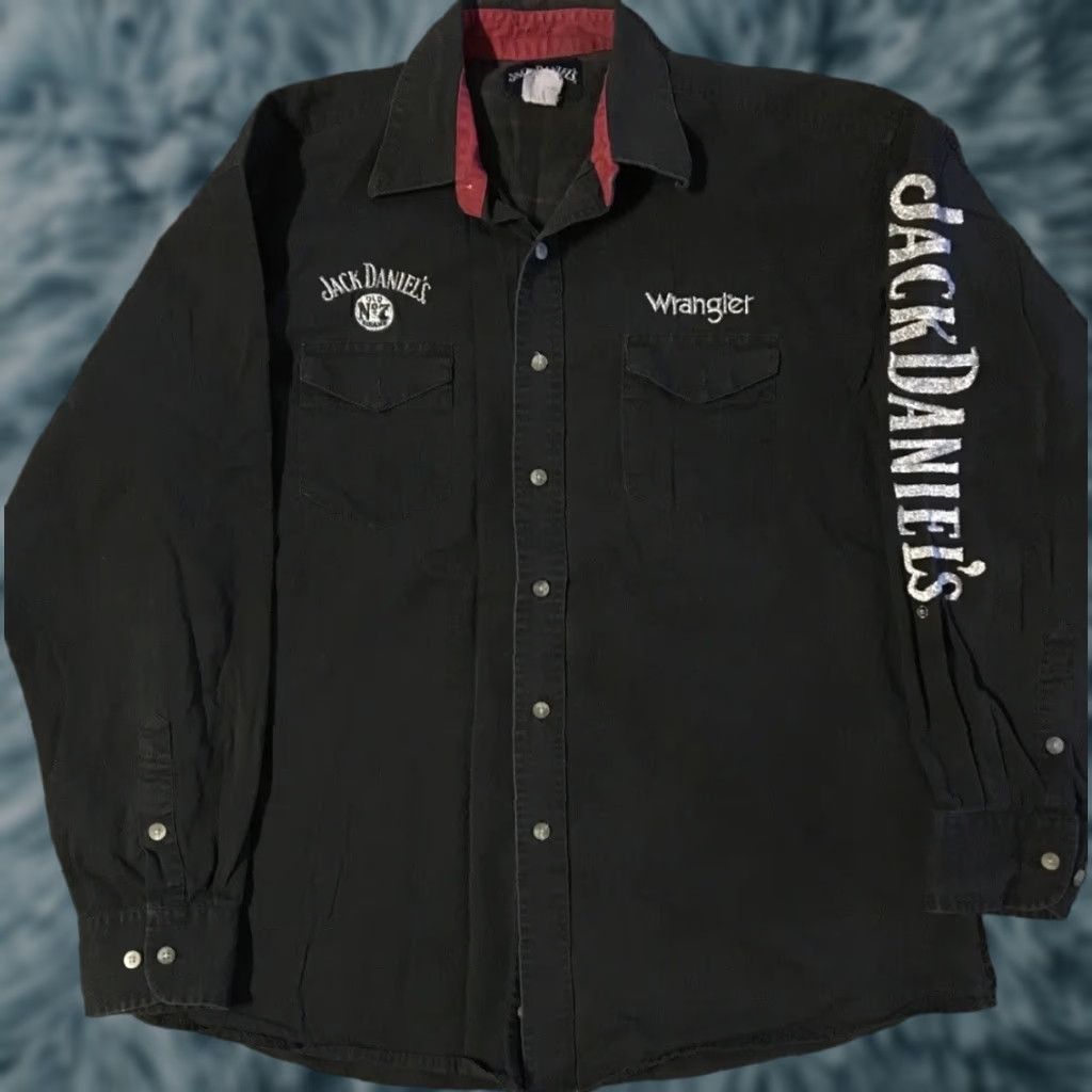Wrangler VINTAGE Wrangler Jack Daniels Old No 7 Shirt L Black Western Men T-Shirt Grunge 90s Cowboy Rodeo Biker Whiskey Pullover/Graphic Tee Size US L / EU 52-54 / 3 - 1 Thumbnail