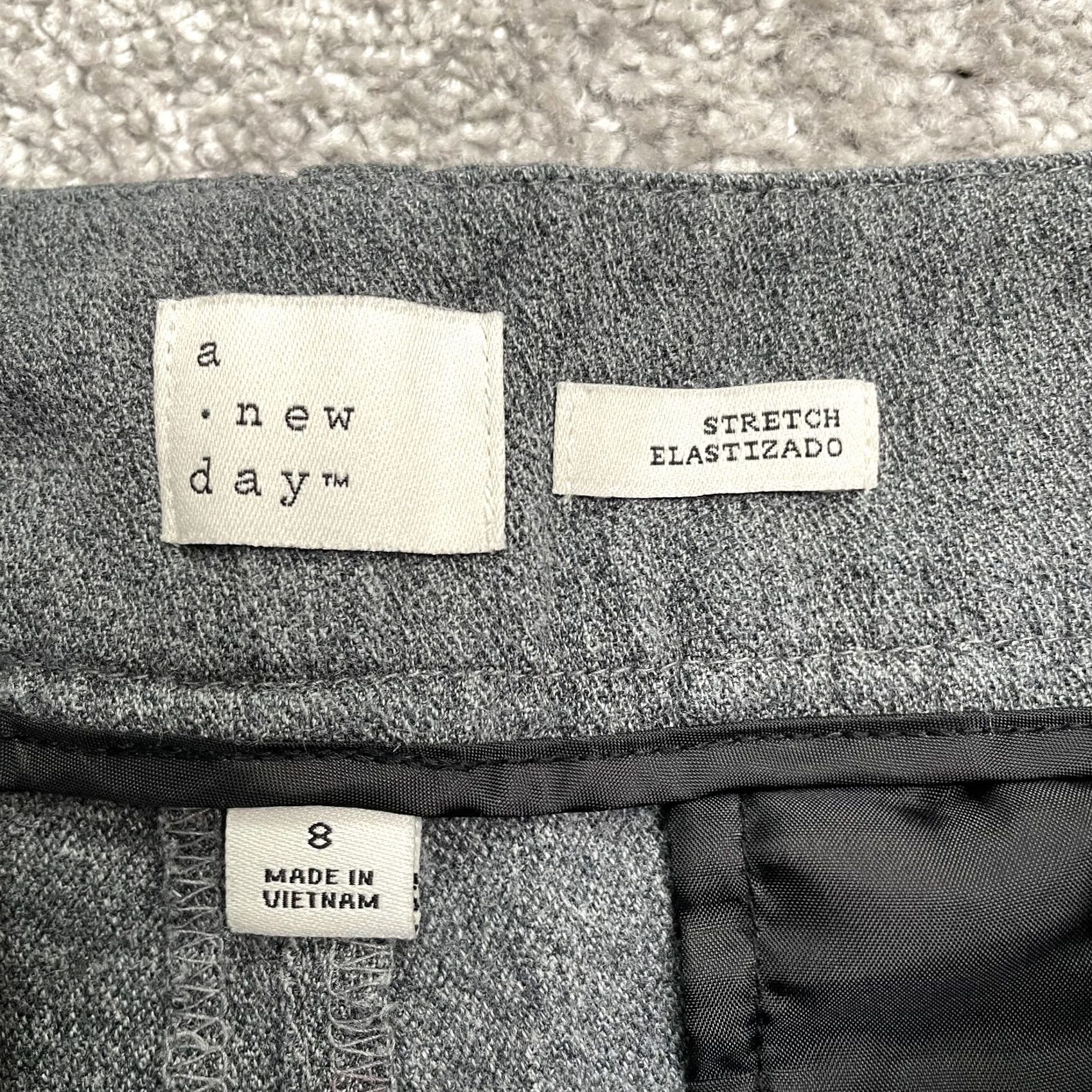 Vintage A New Day Gray Stretch Crop Ankle Pants Women 8 Slim Straight 31in Waist Regular Rise Workwear Casual Size 30" / US 8 / IT 44 - 5 Thumbnail