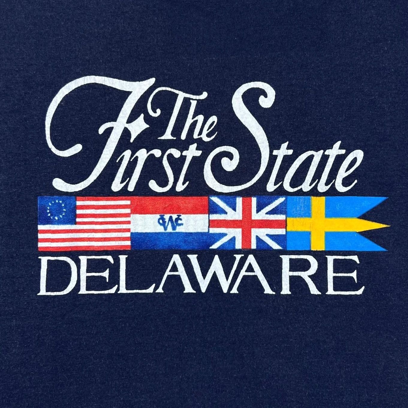 Vintage VINTAGE Screen Stars THE FIRST STATE "Delaware" Single Stitch T-Shirt M Navy 90s Graphic Souvenir Mens Medium Size US M / EU 48-50 / 2 - 3 Thumbnail
