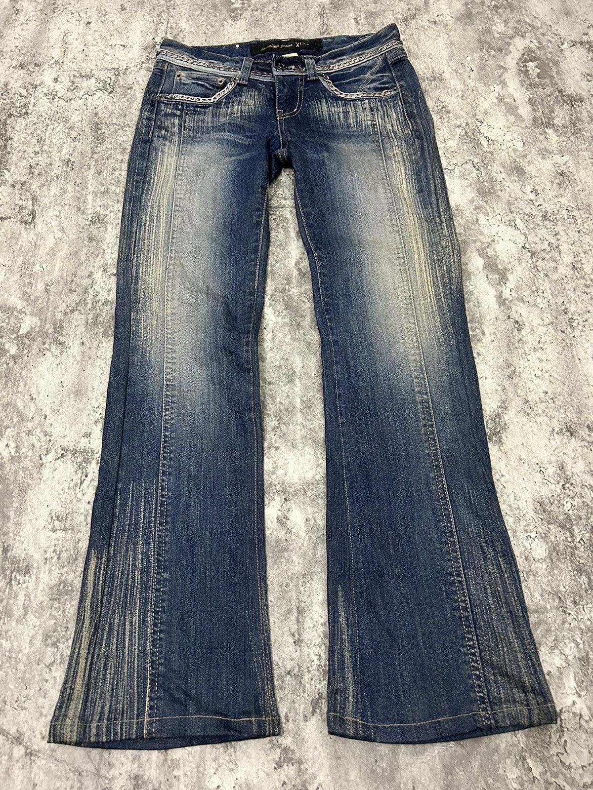 If Six Was Nine × Japanese Brand × Le Grande Bleu (L.G.B.) XIX Denim Chain Boot Cut Mudwash Pants Size US 28 / EU 44 - 3 Thumbnail