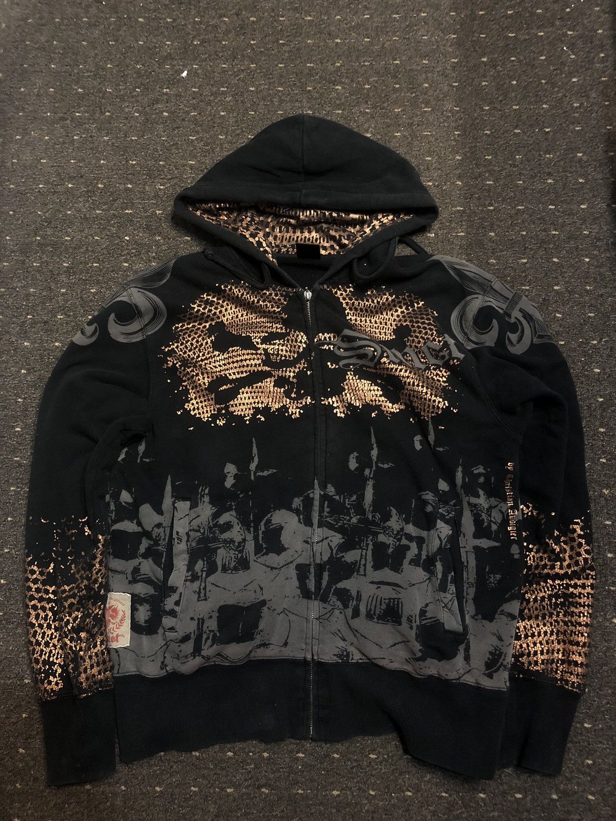 rare christian audigier ed hardy smet zipup hoodie y2k 00s