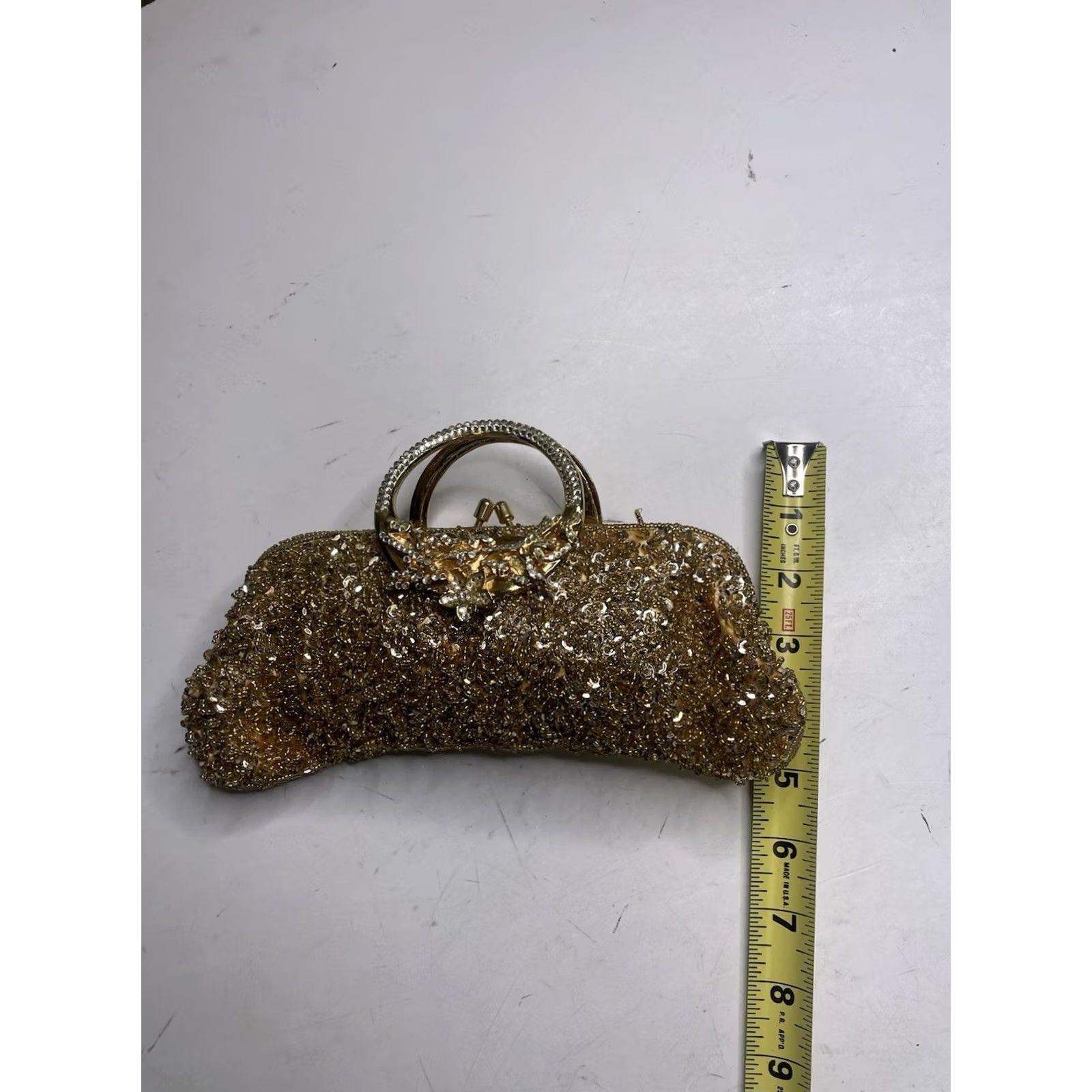 Lord & Taylor VINTAGE Lord & Taylor Jewel Toned Gold Silver Beaded Evening Bag Clutch Chain Strap VTG Size ONE SIZE - 6 Thumbnail