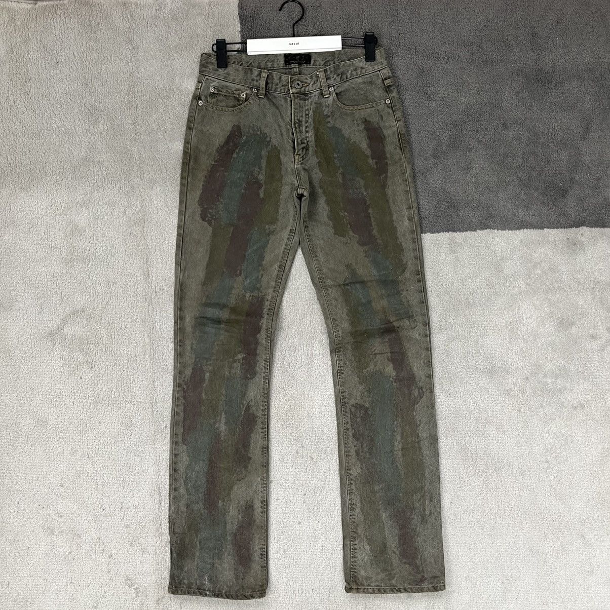 Japanese Brand Belly Belly Japanese Denim Abstract Painted Washed Jeans Size US 31 - 1 Thumbnail