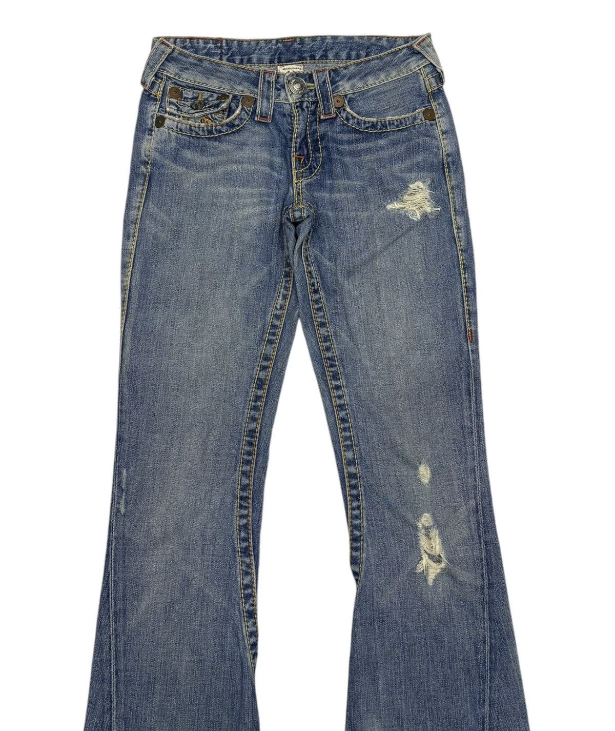 True Religion FLARE JEANS TRUE RELIGION DISTRESSED DENIM JEANS Size 27" / US 4 / IT 40 - 6 Thumbnail
