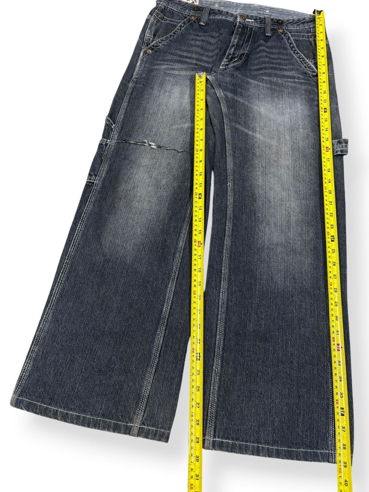 Japanese Brand Y2K Free Gate United Work Buckle Back Baggy Carpenter Jeans Size US 32 / EU 48 - 11 Thumbnail