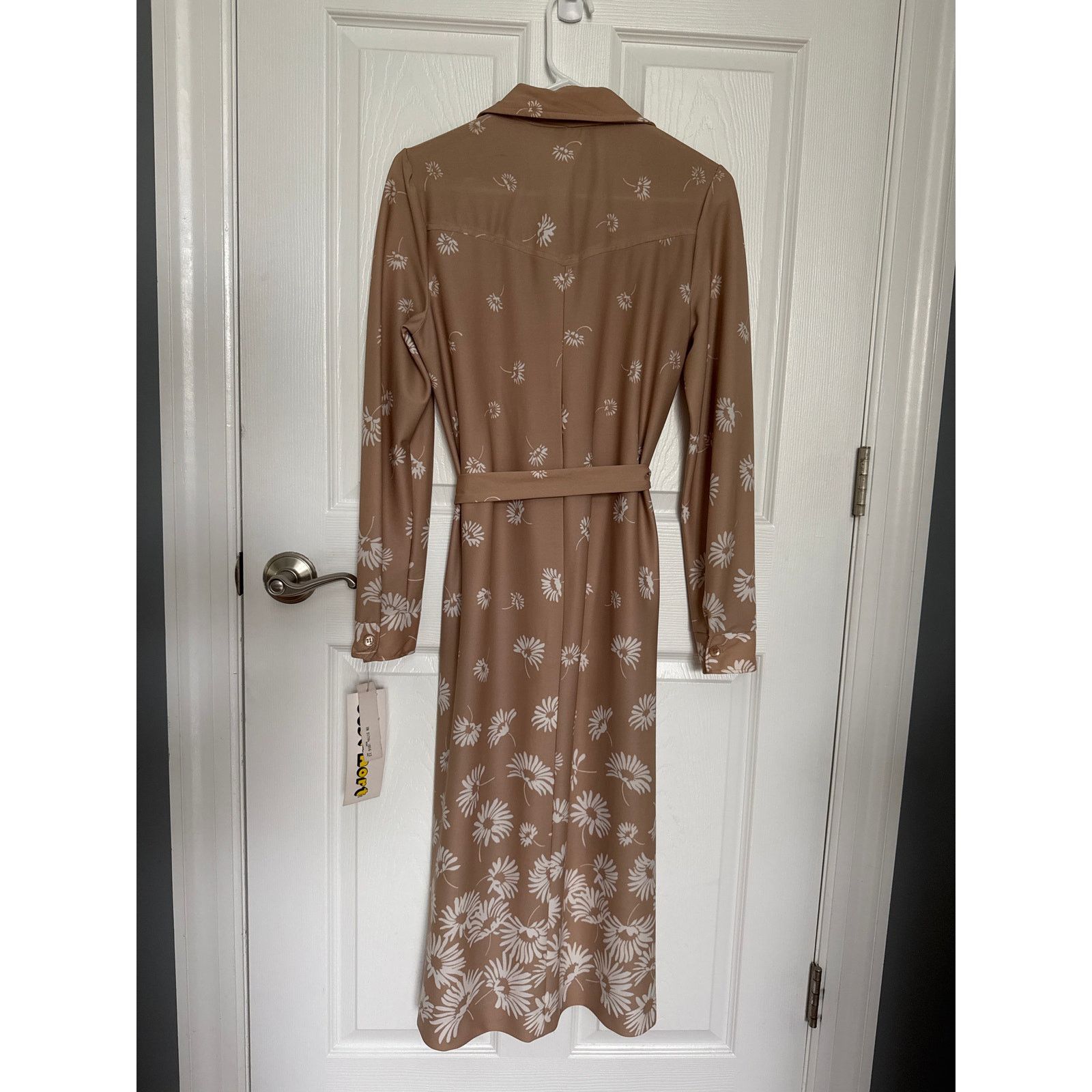 Vintage NWT Vtg Just-Mort Khaki collared Dress white daisy print M Size M / US 6-8 / IT 42-44 - 21 Thumbnail