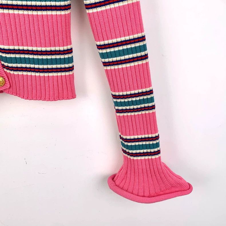 Louis Vuitton Louis Vuitton 22 pink striped wool knit jacket with round Size M / US 6-8 / IT 42-44 - 4 Thumbnail