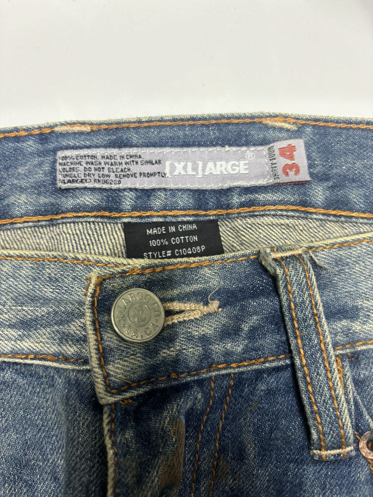 Xlarge RARE🔥X-LARGE MUD WASH ART BAGGY JEANS Size US 34 / EU 50 - 10 Thumbnail