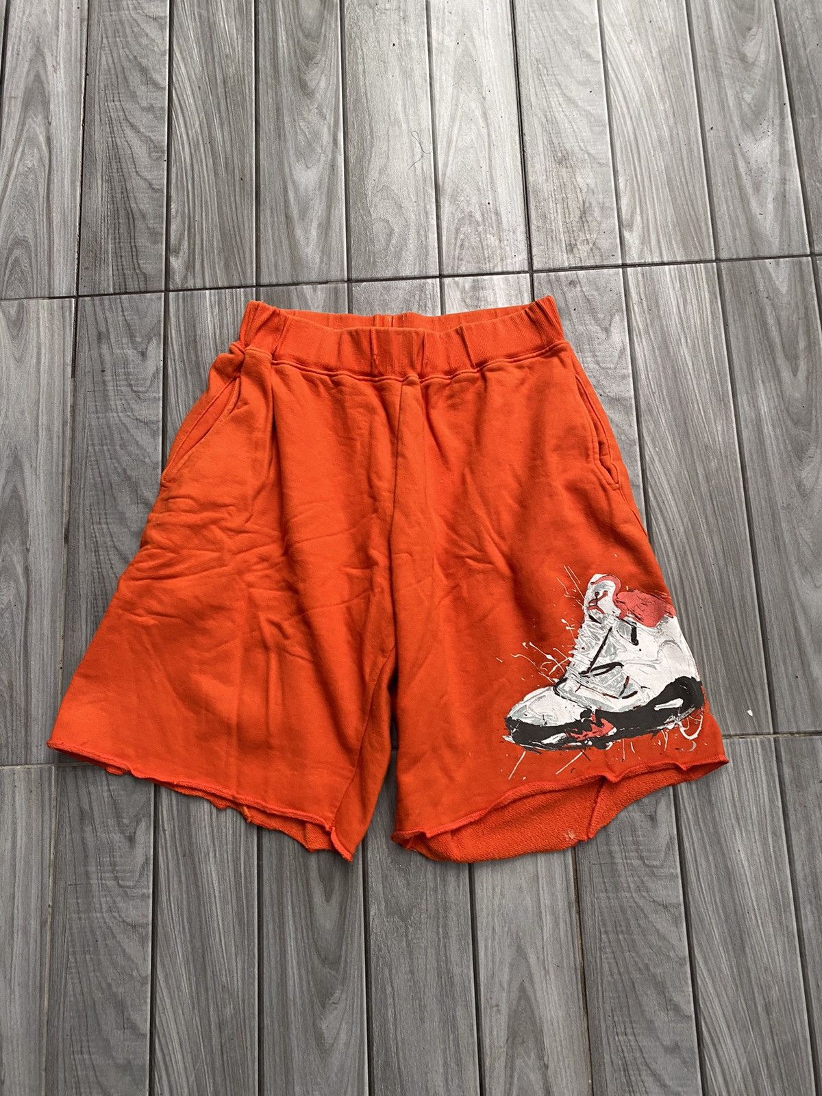 Nike × Vintage Vintage nike x dave white air jordan paint art short Size US 34 / EU 50 - 1 Thumbnail