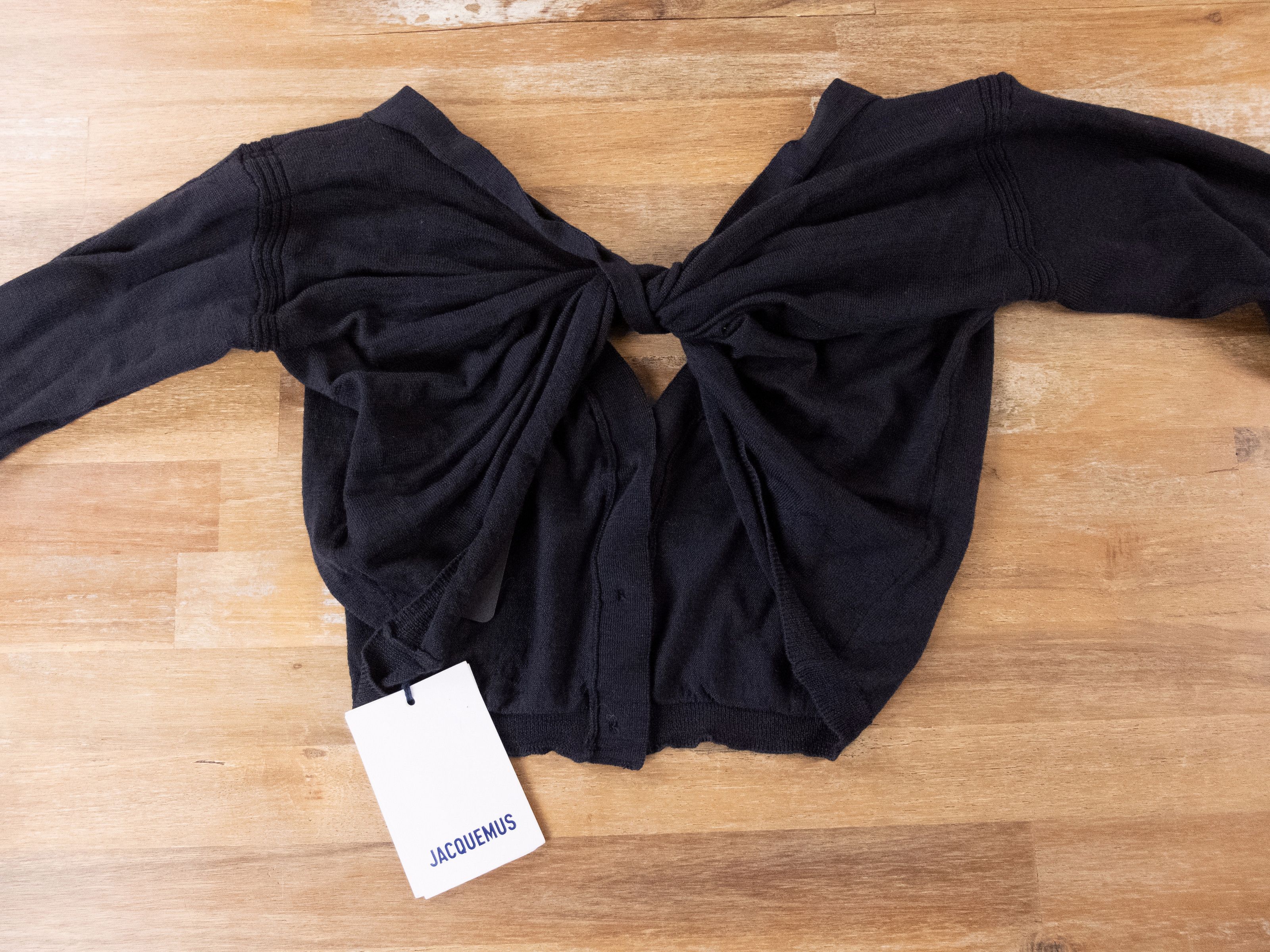 Jacquemus JACQUEMUS black v-neck wool crop bustier cardigan Medium 38 Size S / US 4 / IT 40 - 8 Thumbnail