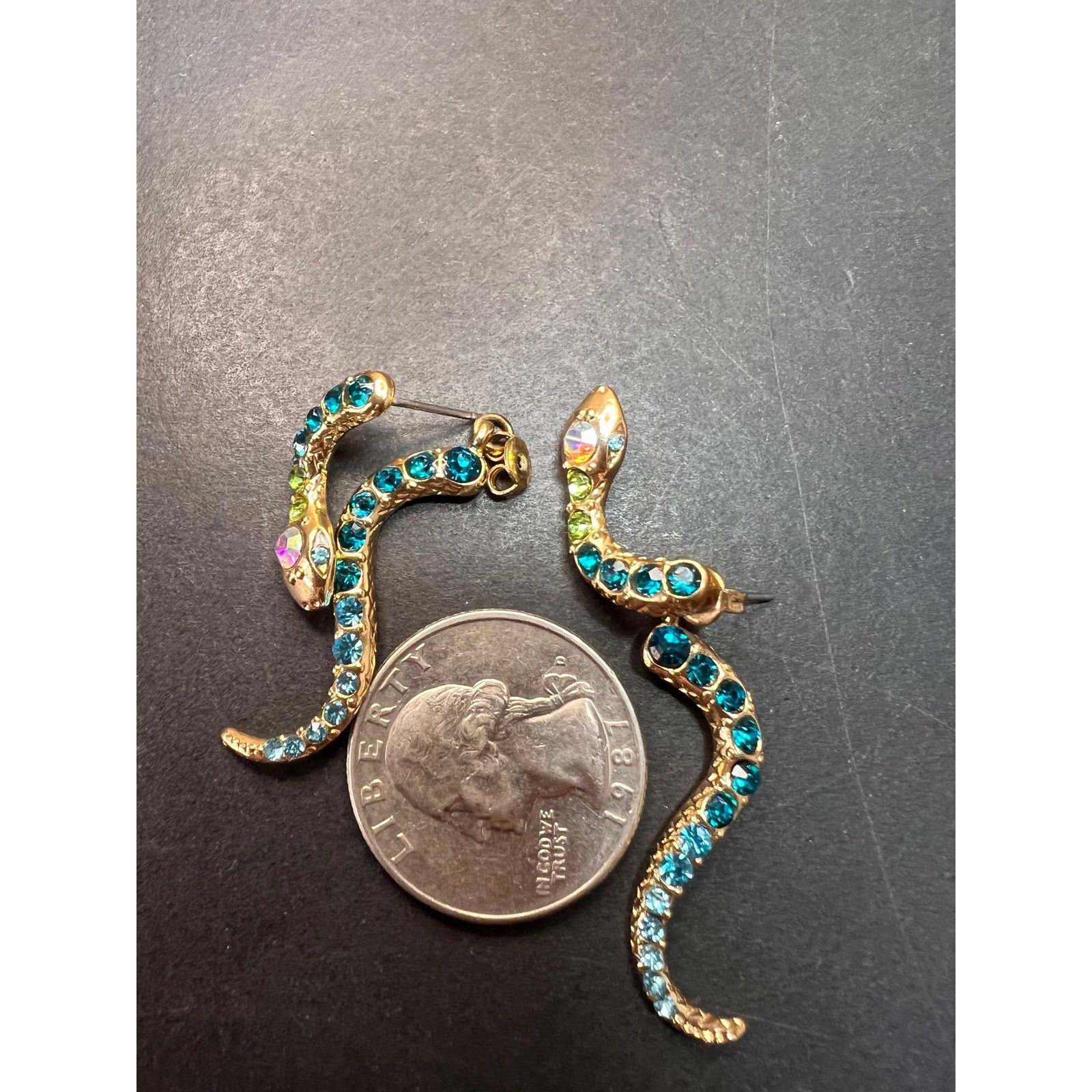 Betsey Johnson Betsey Johnson Gold-Tone Pavé Crystal Snake Earrings Size ONE SIZE - 2 Thumbnail