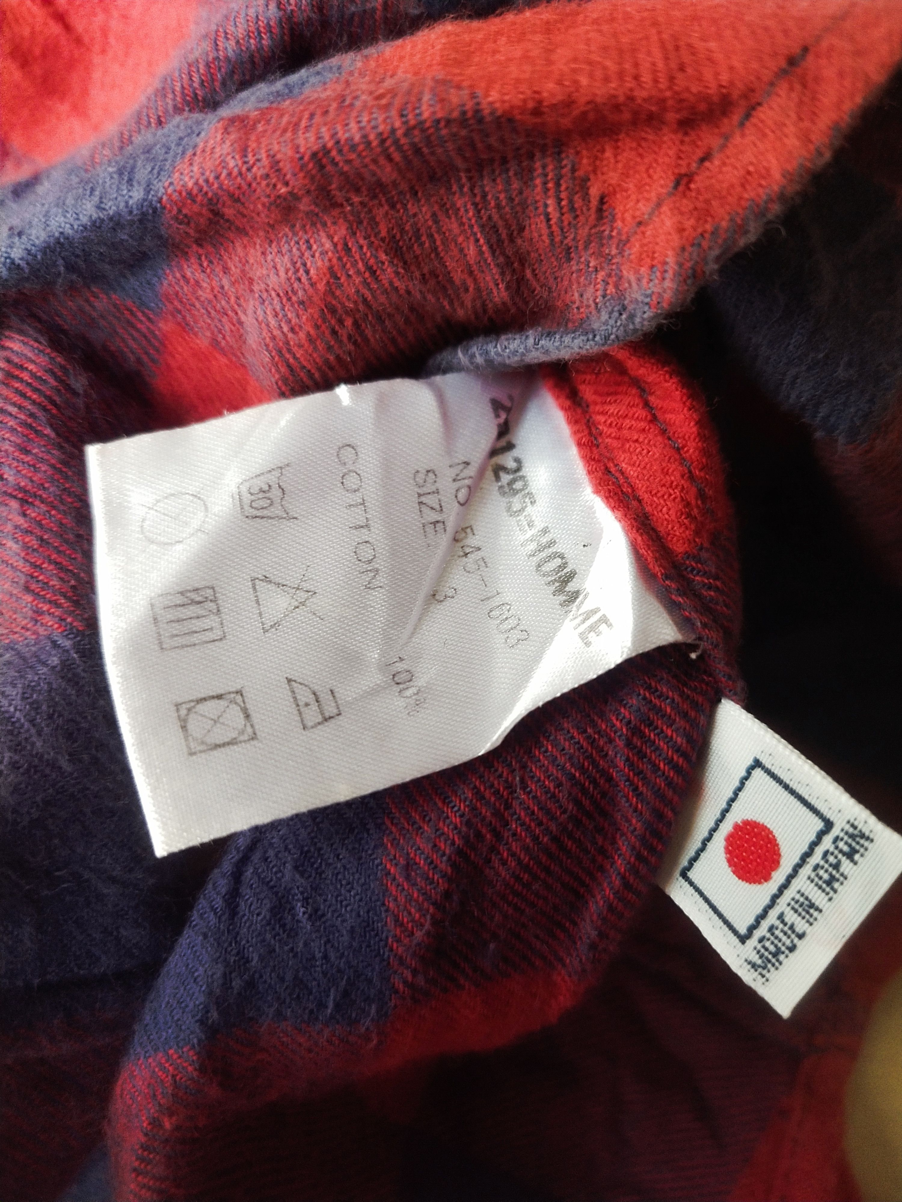 291295=Homme Vintage 291295=HOMME Red Blue Checkered Flannel Shirt Japan Size US M / EU 48-50 / 2 - 6 Thumbnail