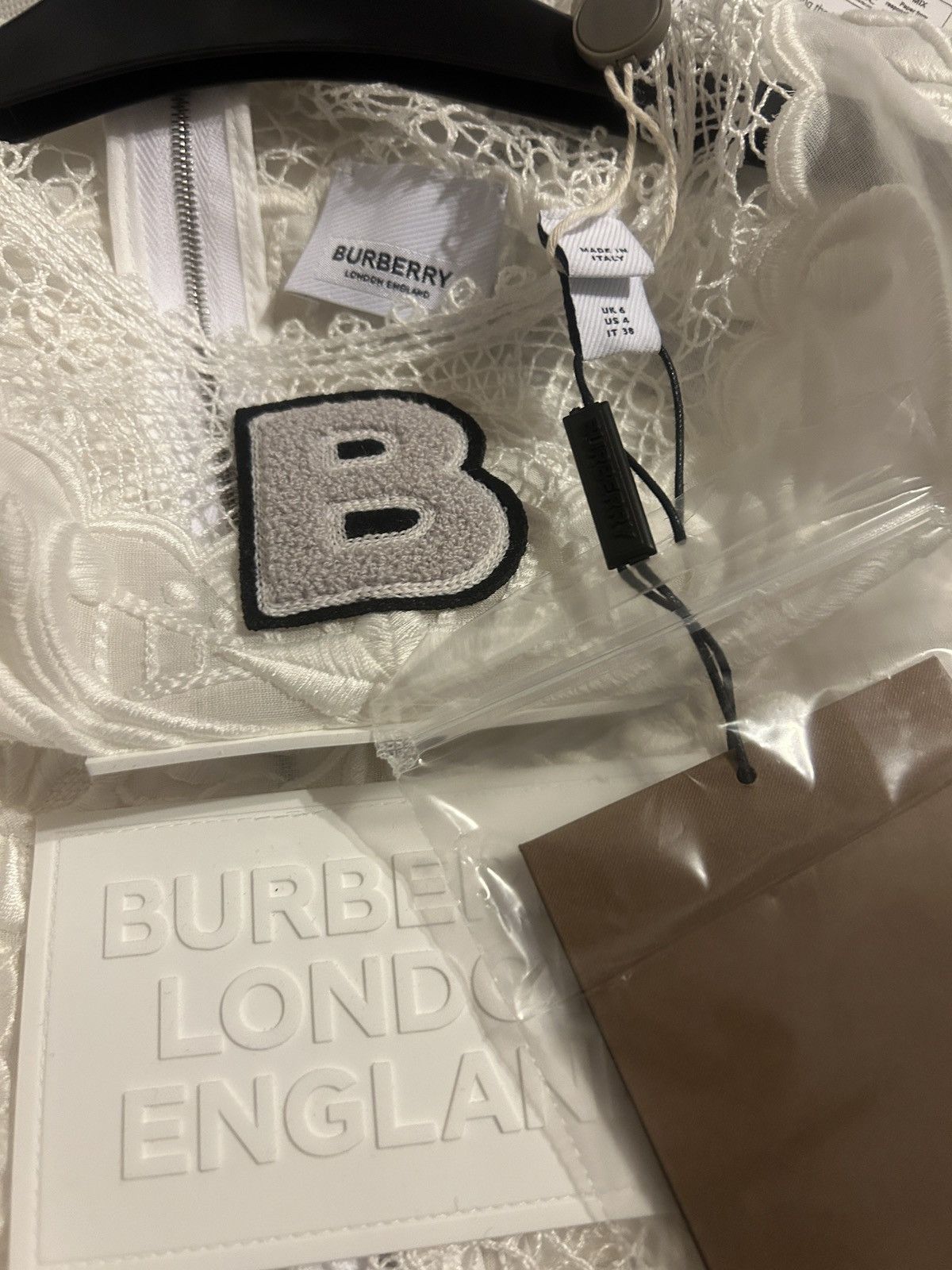 Burberry BURBERRY Appliquéd cutout cotton-voile and crocheted Dress Size S / US 4 / IT 40 - 8 Thumbnail