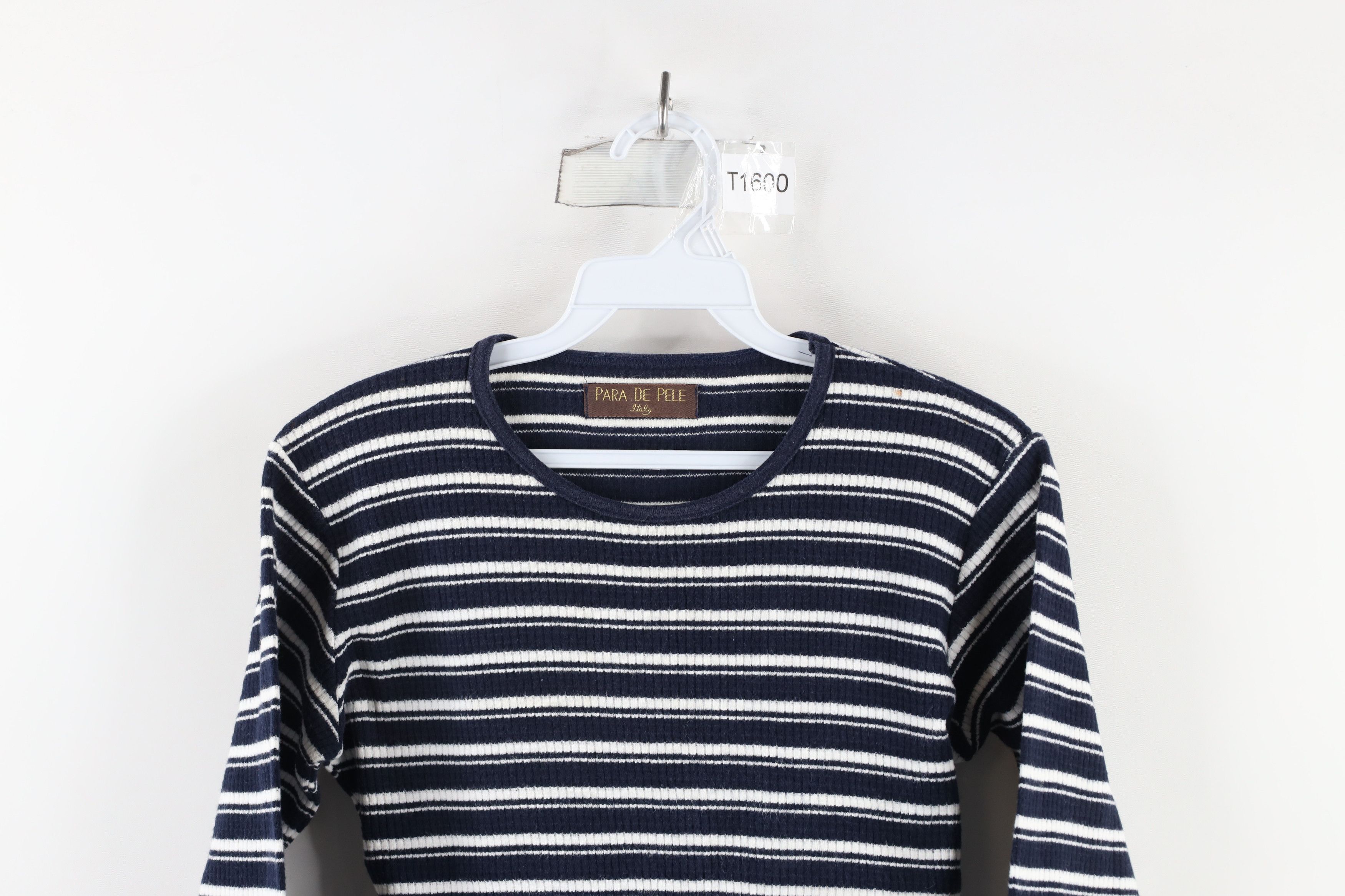 Vintage Vintage 90s Streetwear Cropped Thermal Long Sleeve T-Shirt Size L / US 10 / IT 46 - 2 Thumbnail