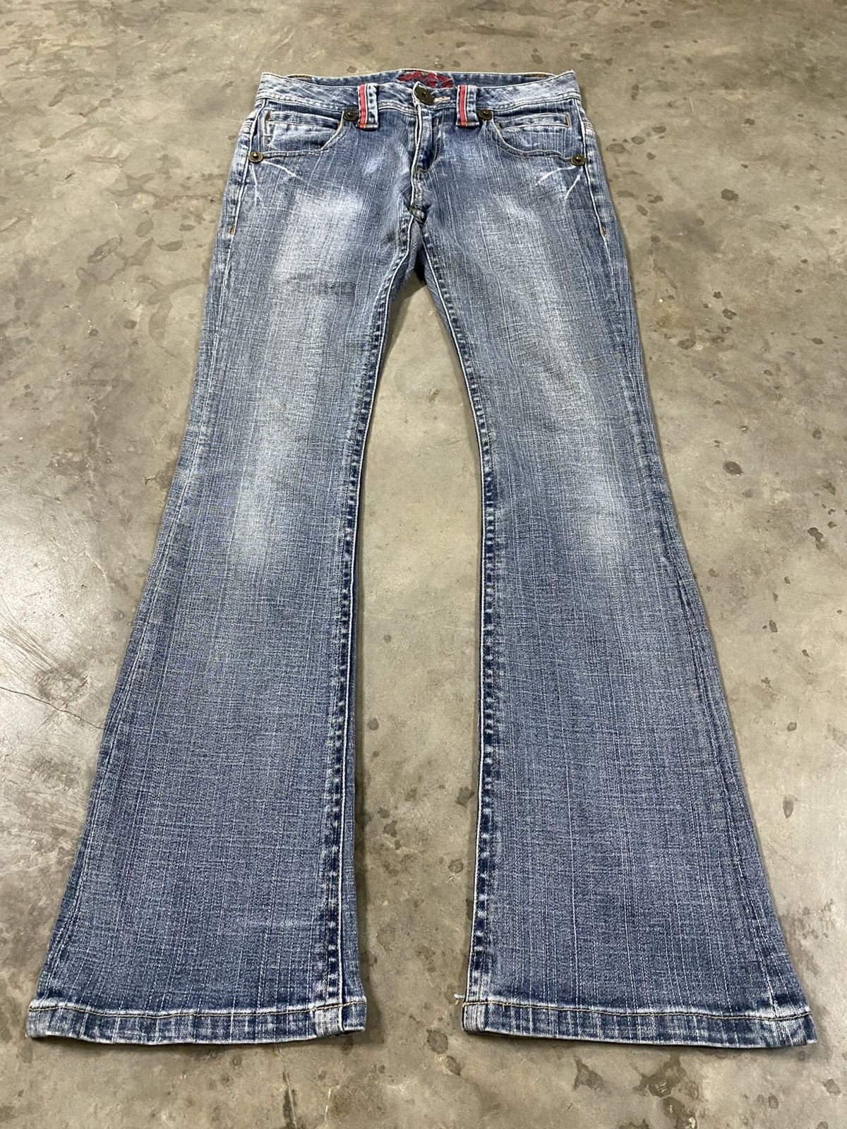 Hysteric Glamour Flare Jeans Japanese BCBG Vintage Wash Blue @309 Size US 28 / EU 44 - 3 Thumbnail