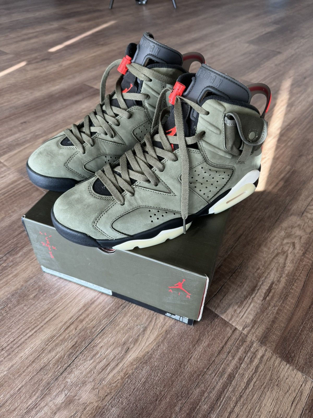 Pre-owned Jordan Travis Scott Travis Scott Jordan 6 Olive Shoes