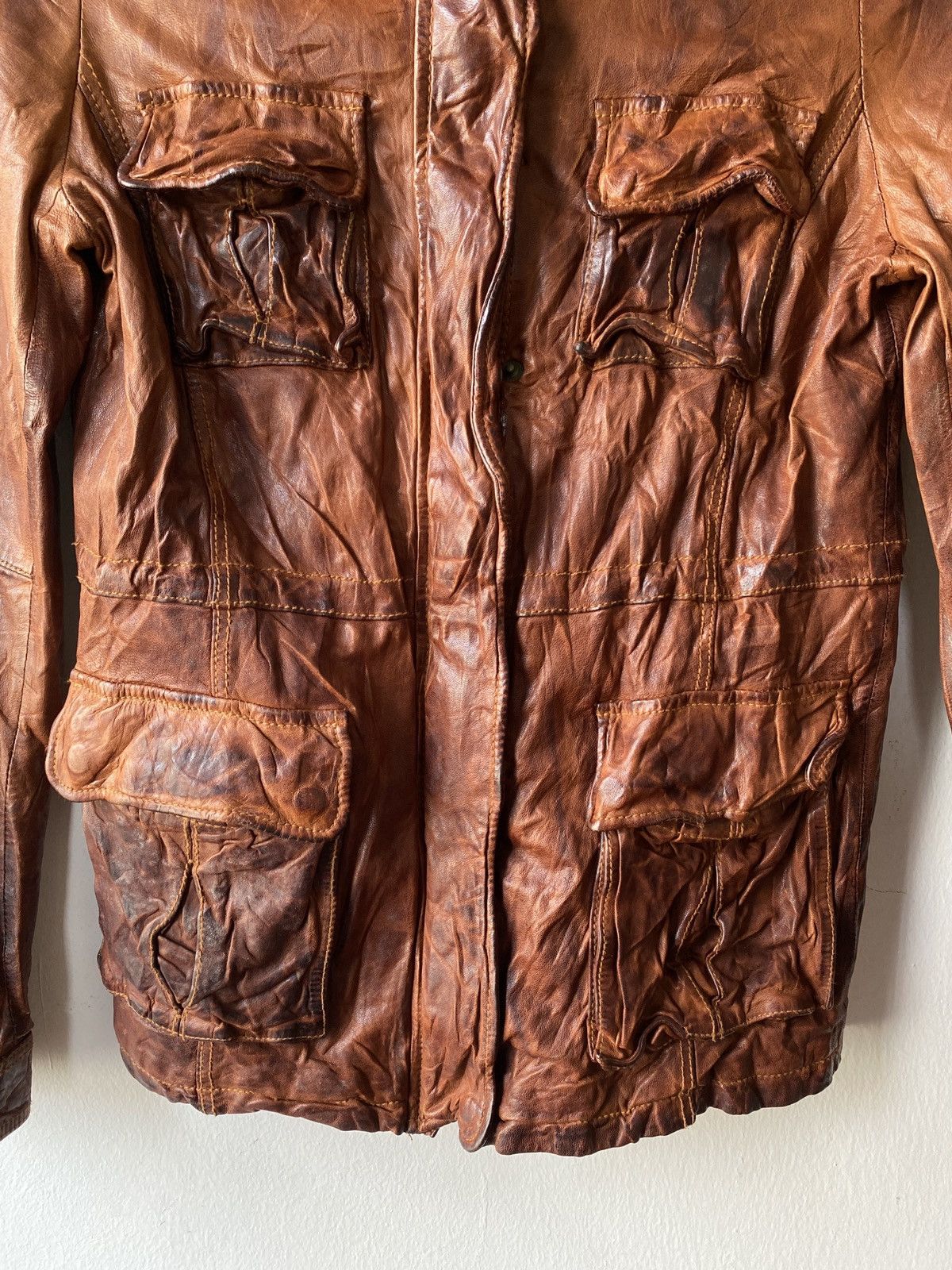 If Six Was Nine Japanese Brand GOA Multipocket Zipper Hoodie Leather Jacket Size US S / EU 44-46 / 1 - 6 Thumbnail