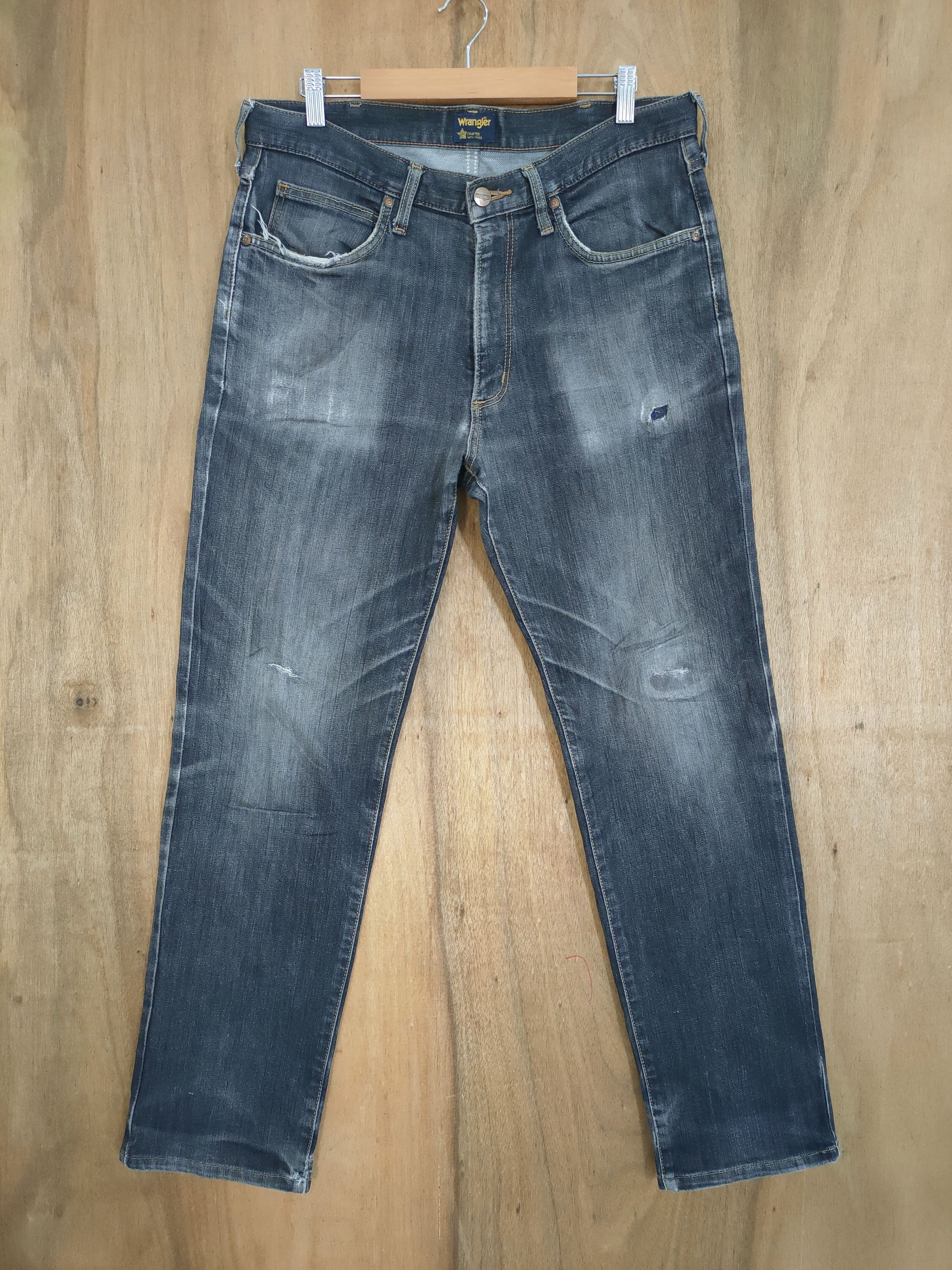 Wrangler 33×30 💥 VINTAGE BLACK DISTRESSED JEANS PANTS Size US 33 - 1 Thumbnail