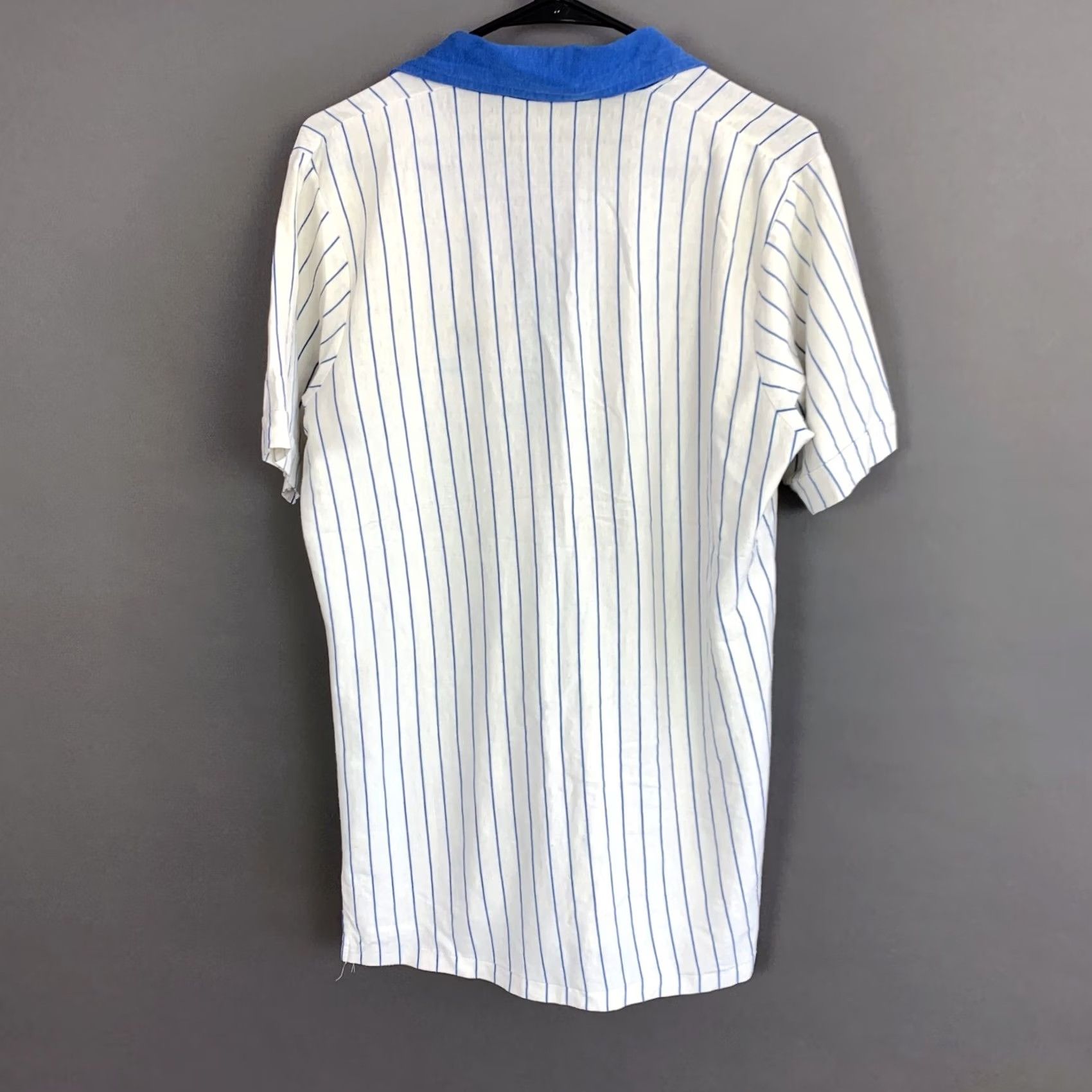 Vintage VINTAGE Boasters Polo Shirt Mens XL Short Sleeve White Blue Pinstripe 1970s Rugby Decade Size US XL / EU 56 / 4 - 6 Thumbnail