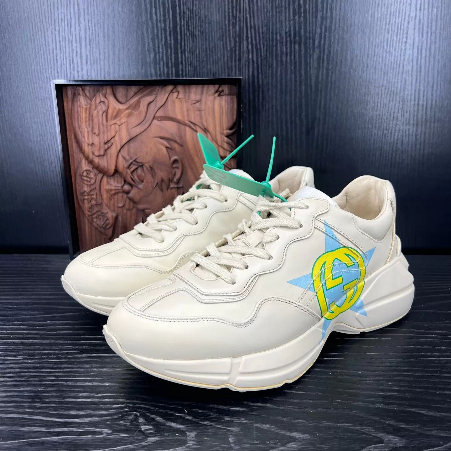 Gucci Gucci Rhyton Blue Yellow Star Sneaker Size 7 (US41) Size US 8 / EU 41 - 1 Thumbnail