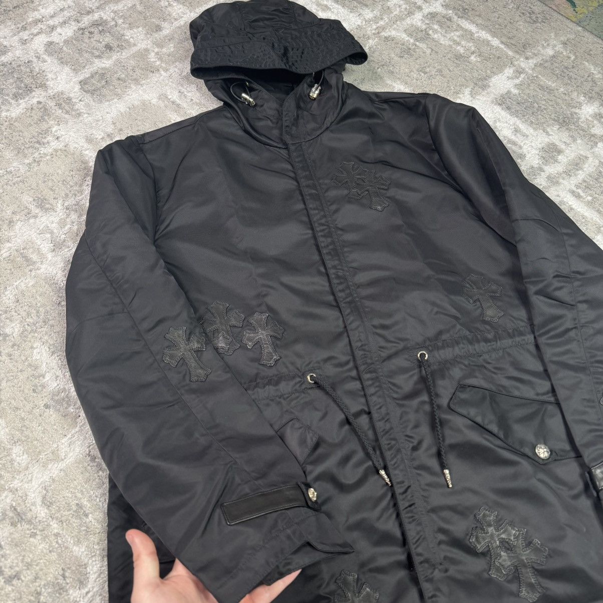 Chrome Hearts Nylon cross patch fishtail zip up jacket Size US L / EU 52-54 / 3 - 9 Thumbnail