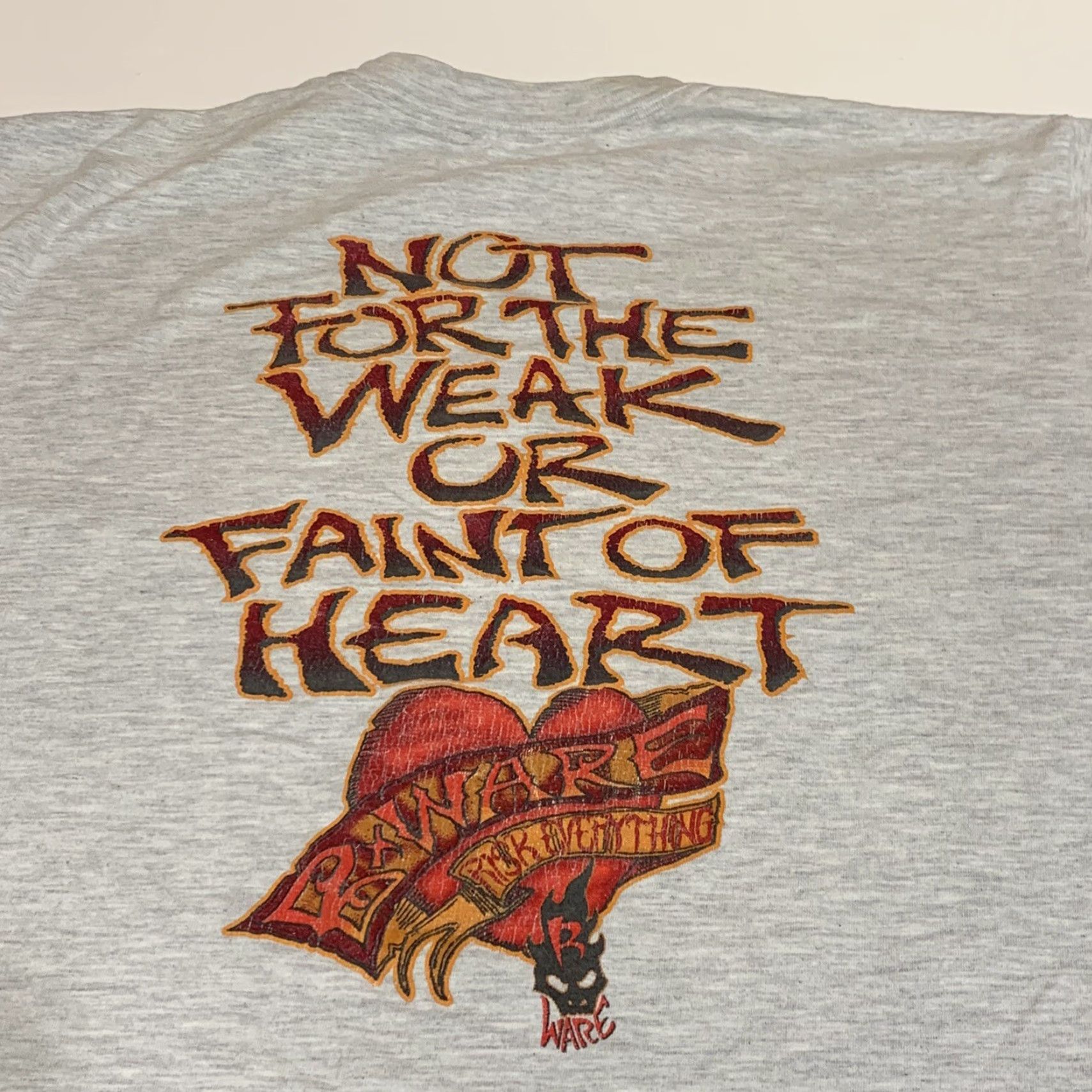 Vintage VINTAGE B Ware Risk Everything Not For The Weak Gray Graphic T-shirt Sz L Size US L / EU 52-54 / 3 - 3 Thumbnail
