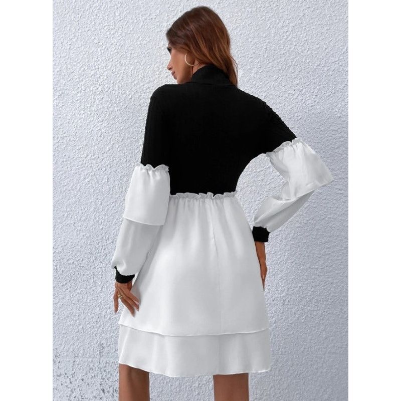 Lumen Et Umbra LUNE NWOT Two-Tone Bishop Sleeve High Neck Dress – Size XS Size XS / US 0-2 / IT 36-38 - 3 Thumbnail