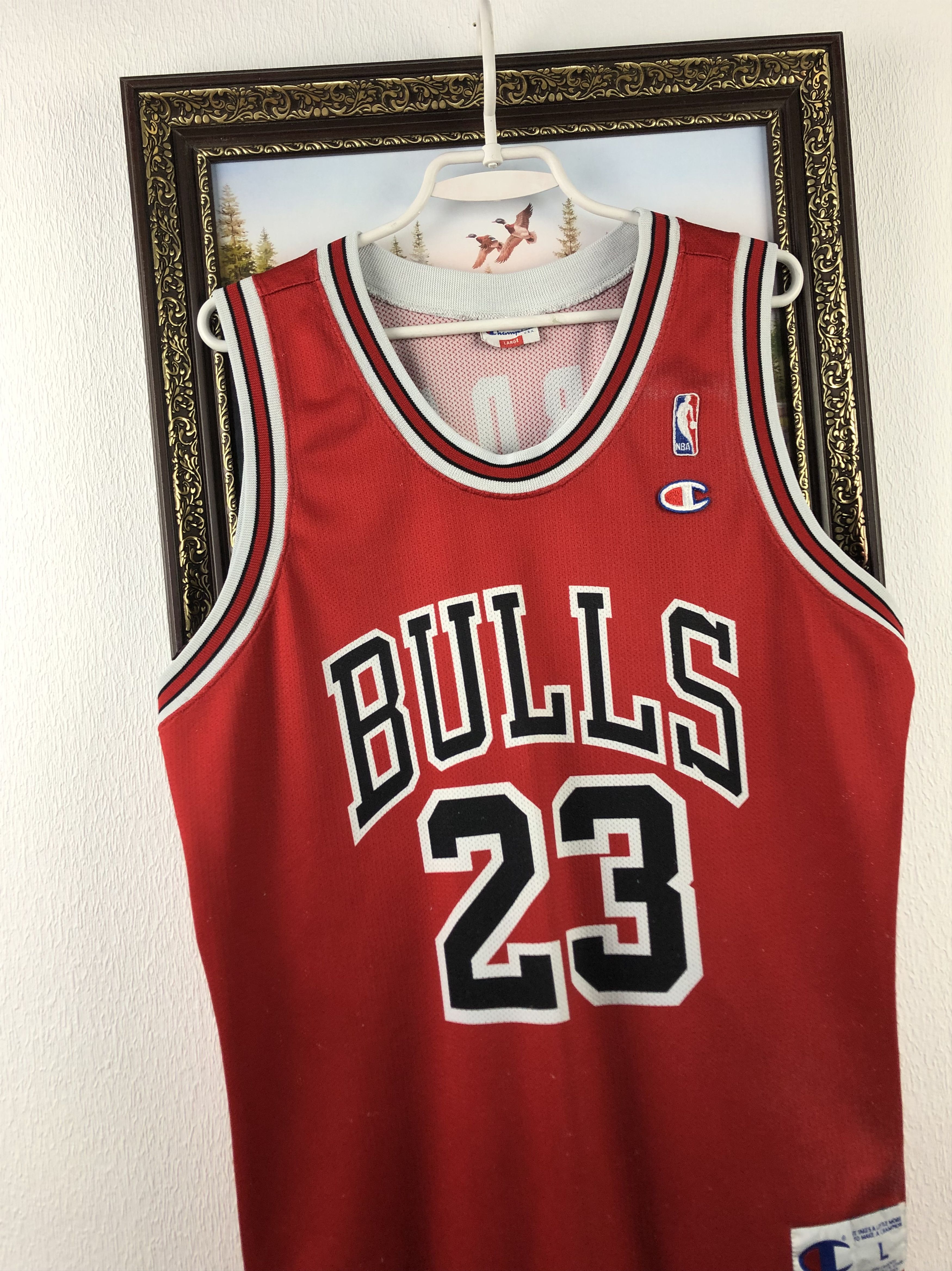 Champion Vintage 90's Champion Chicago Bulls Jordan Jersey Shirt Size US L / EU 52-54 / 3 - 4 Thumbnail