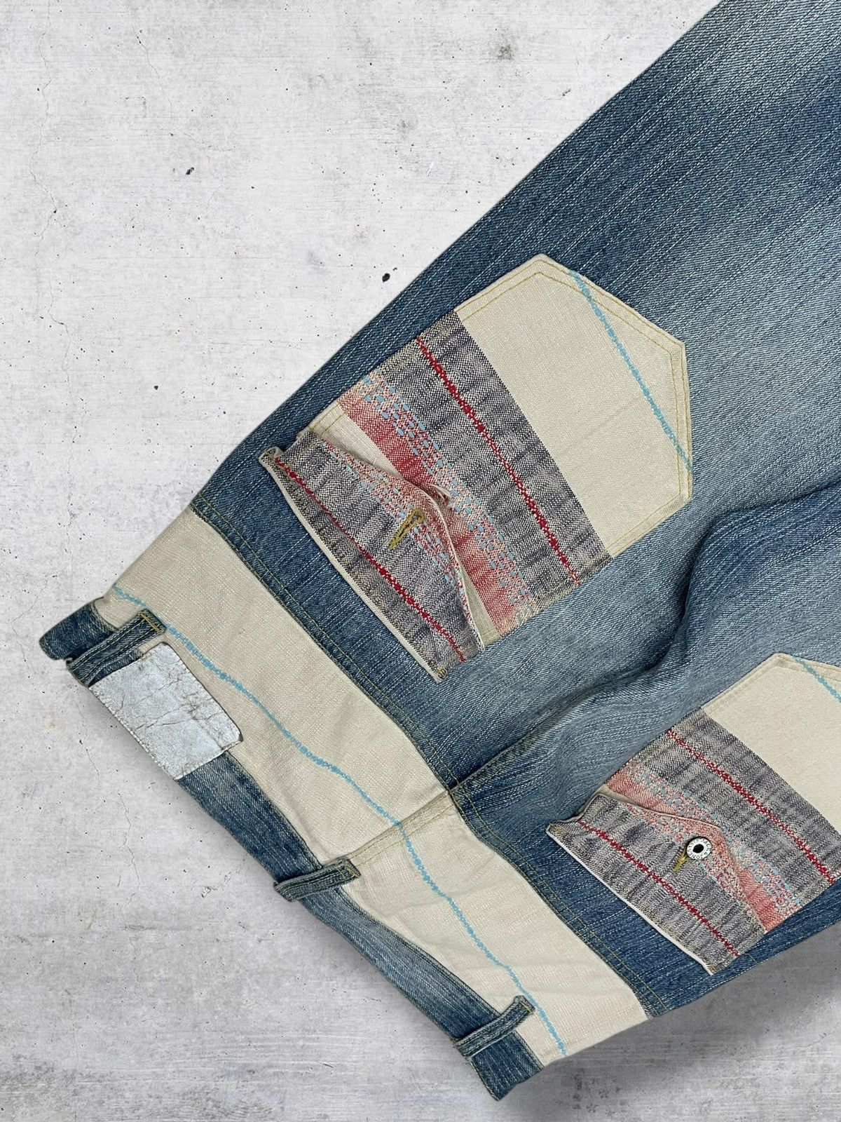 PPFM VINTAGE JAPAN DISTRESS PATCHWORK ARSTHETIC GRUNGE SAF DENIM Size US 33 - 12 Thumbnail