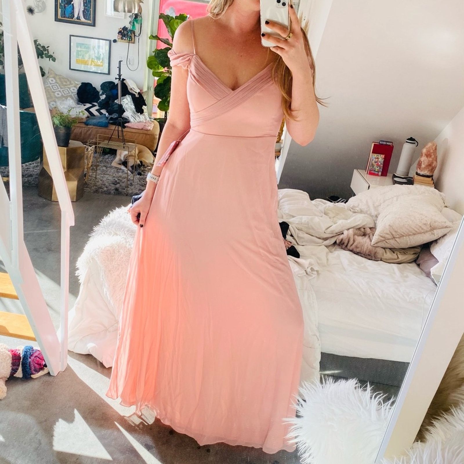 Nordstrom NEW BIRDY GREY Spence Dusty Rose Pink Maxi Formal Dress Size S / US 4 / IT 40 - 4 Thumbnail
