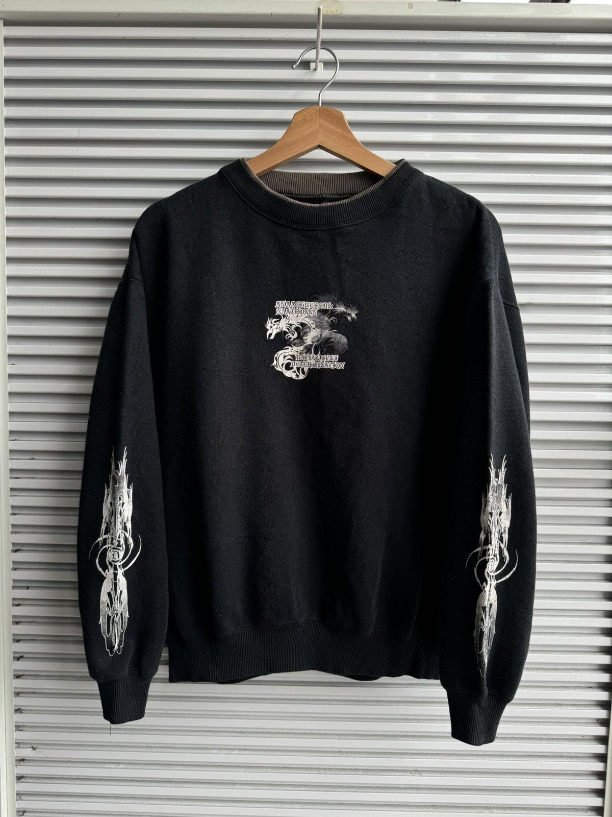 Japanese Brand Y2K Hill Crop Punk Skulls Riot Poem Crewneck Size US M / EU 48-50 / 2 - 2 Thumbnail