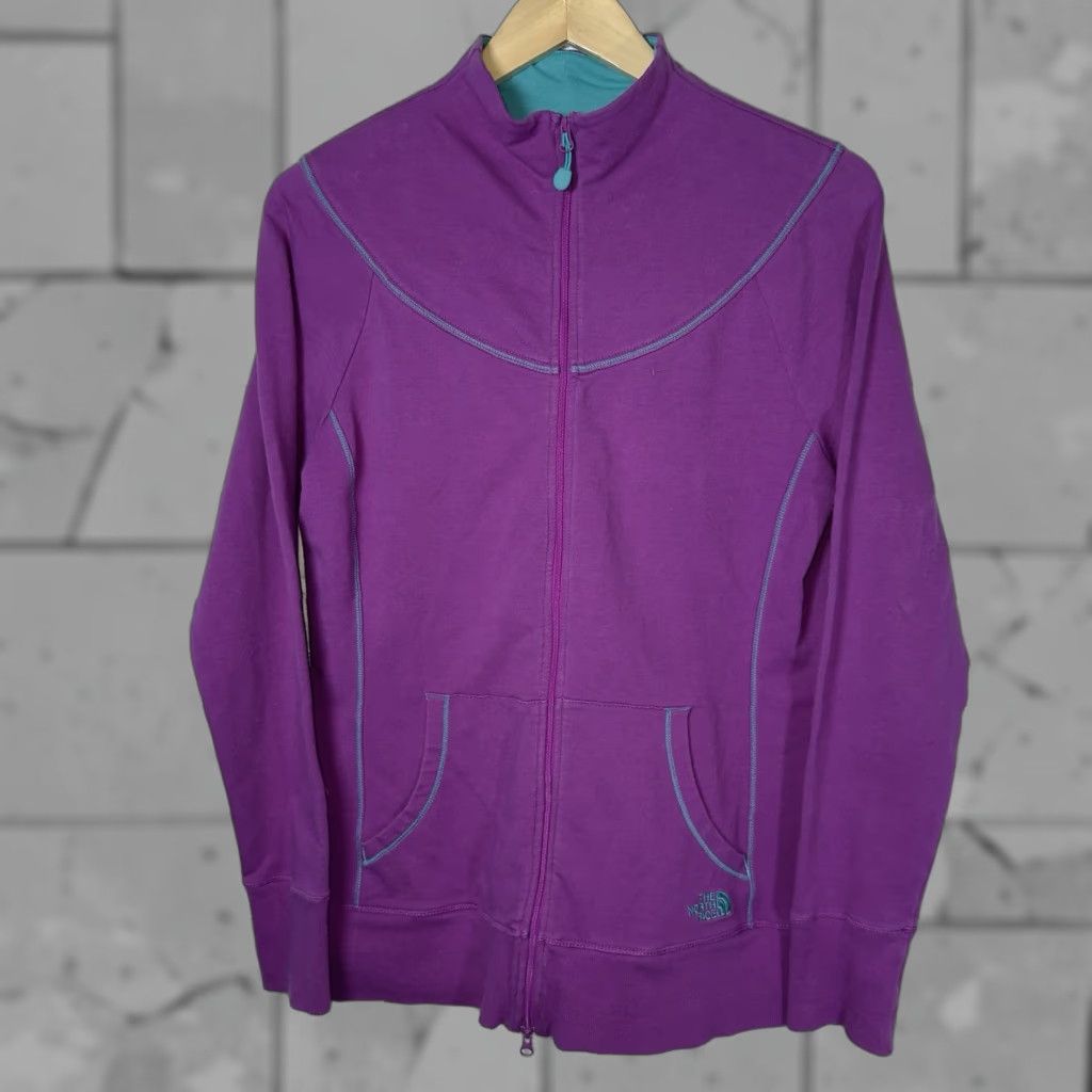 The North Face The North Face Jacket Size L Purple Cotton Full Zip-Up Womens Size L / US 10 / IT 46 - 1 Thumbnail