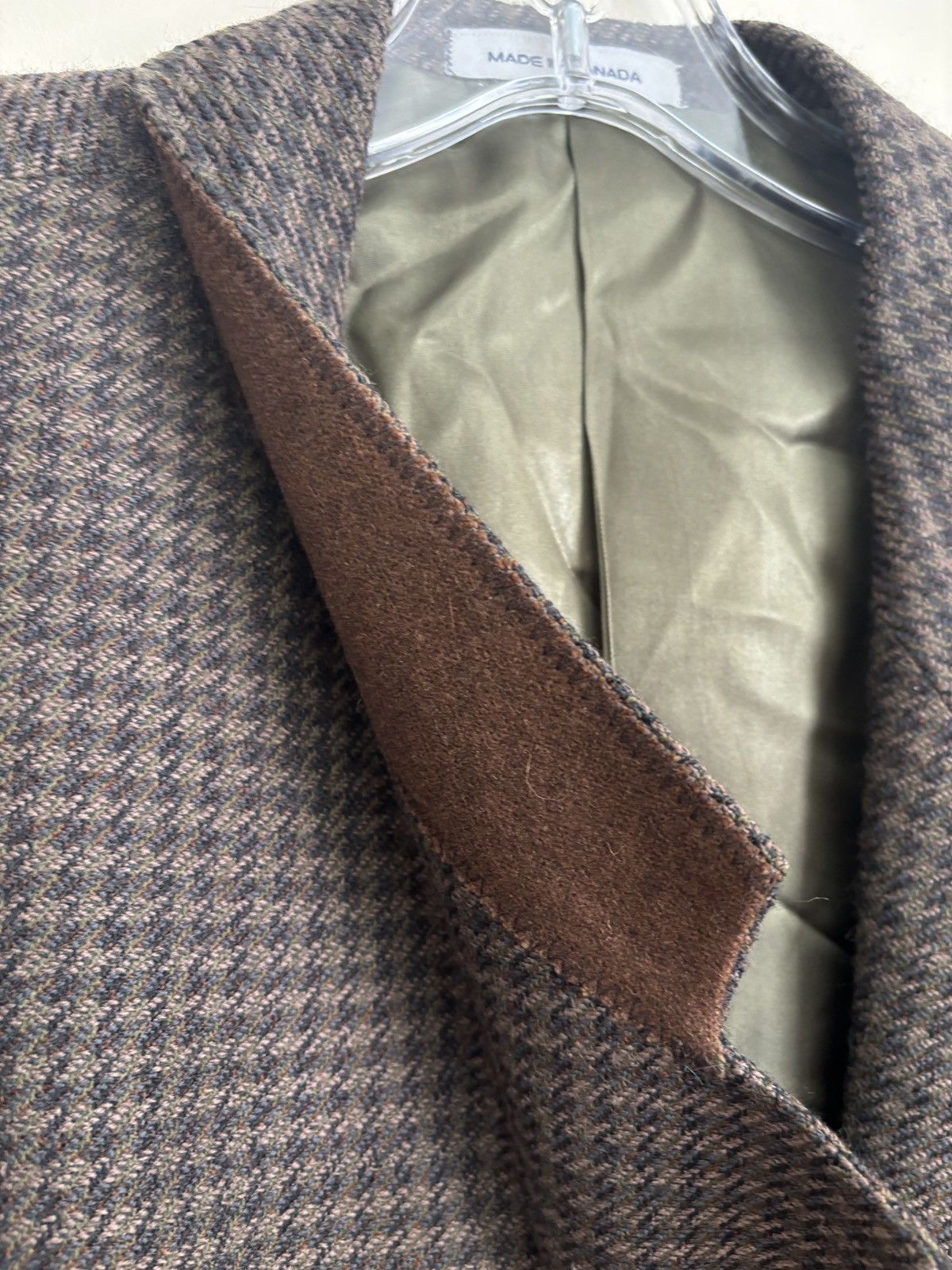 Yves Saint Laurent Yves Saint Laurent Sport Coat Mens Brown Houndstooth Blazer Size 40R - 3 Thumbnail