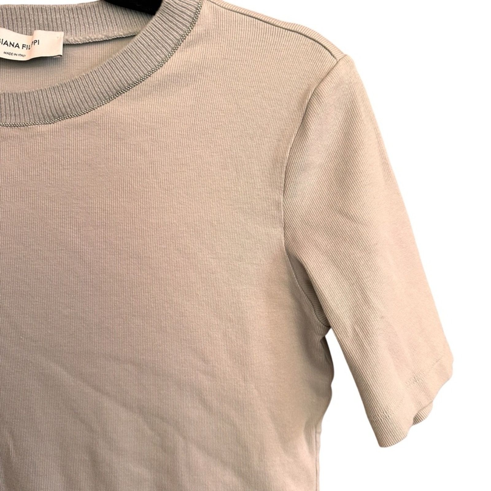 Fabiana Filippi Fabiana Filippi Ribbed Jersey Tee – Blue – Size S – EUC Size S / US 4 / IT 40 - 4 Thumbnail