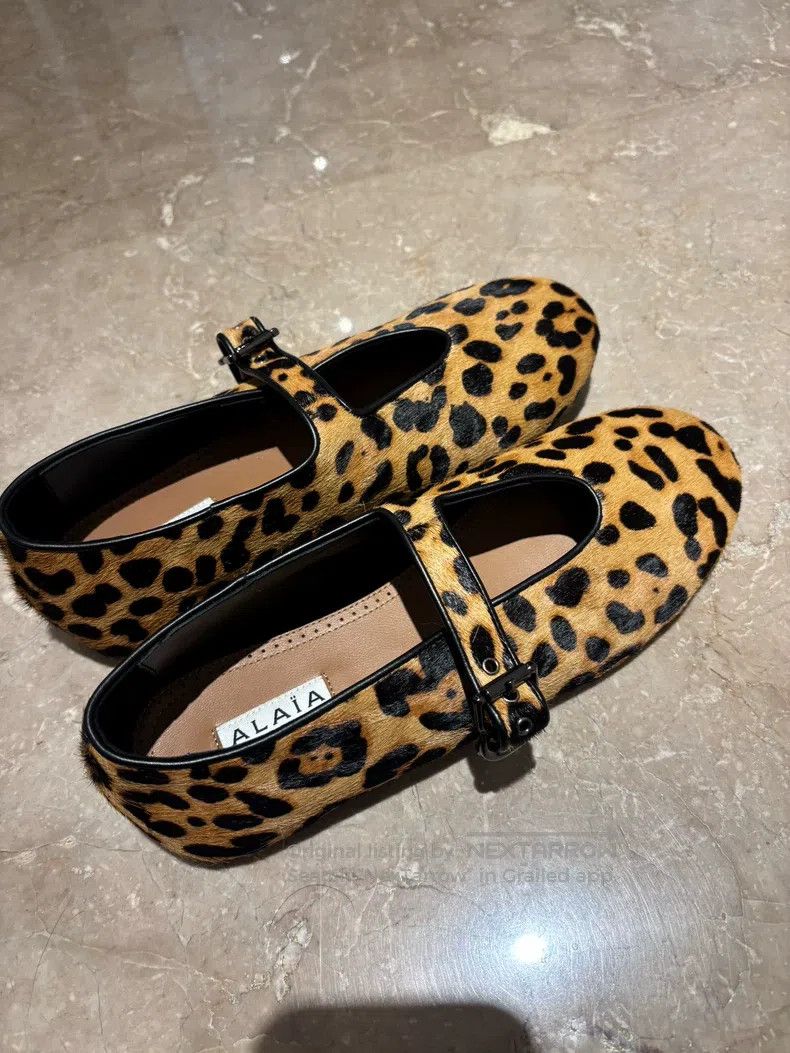 Alaia Alaia Women's Leopard Print Ballet Flats, Flat Size US 5.5 / IT 35.5 - 4 Thumbnail