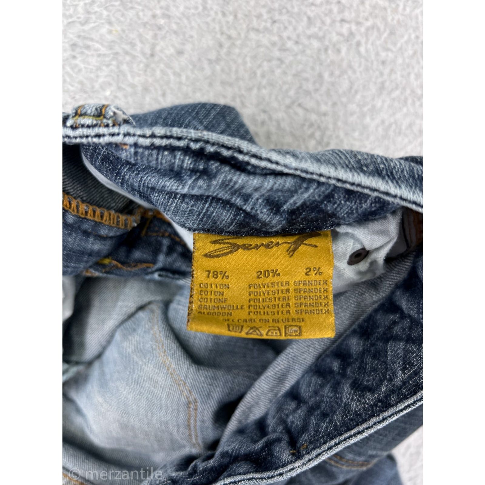 Vintage Seven7 Blue Denim Jeans Women 28 Boot Cut Low Rise Embroidered 5-Pocket 28in Inseam Stretch Pants Mens? Size 28" / US 6 / IT 42 - 5 Thumbnail