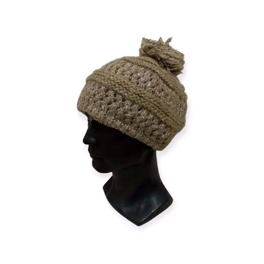 Japanese Brand Japanese Brand Knit Bobble Beanie Hat Size ONE SIZE - 1 Thumbnail