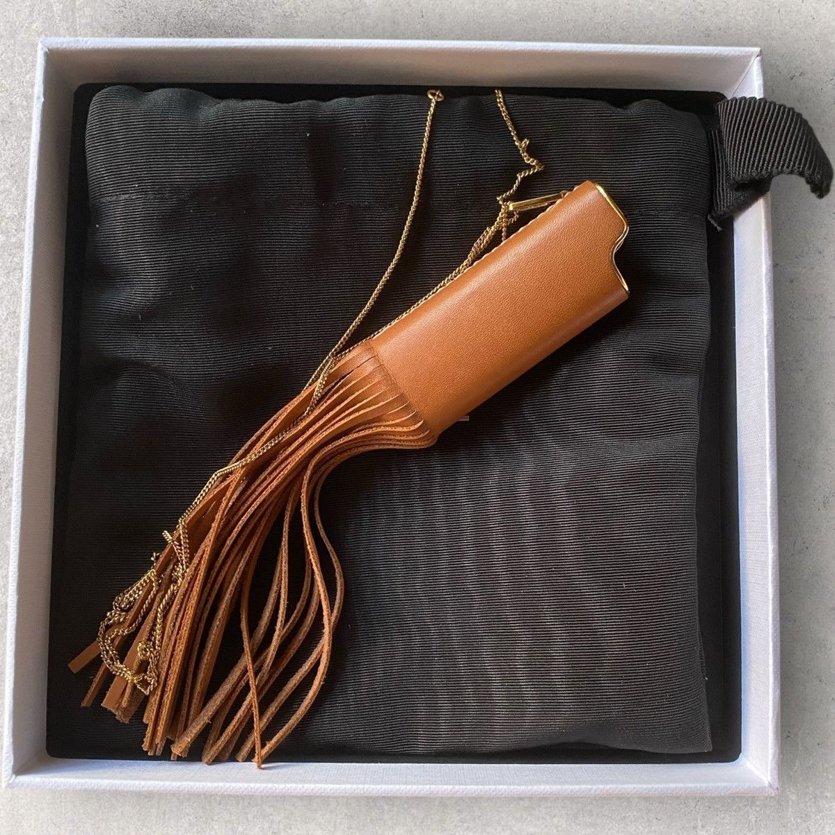 Celine Leather Fringe Lighter Necklace