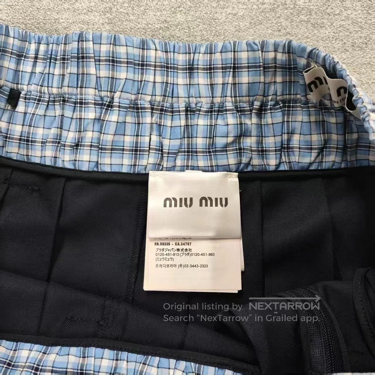 Miu Miu Miu Miu Checkered Pleated Skirt. Size 37" - 4 Thumbnail