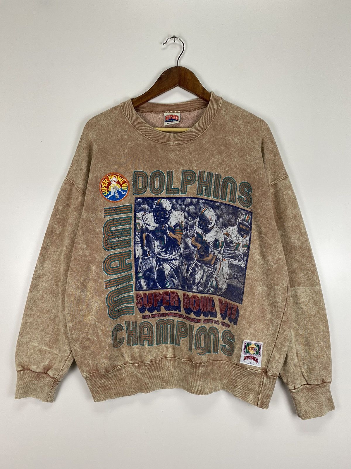 Nutmeg × Vintage Vintage 1973 Miami Dolphins Champions Sweatshirt Size US XL / EU 56 / 4 - 2 Thumbnail