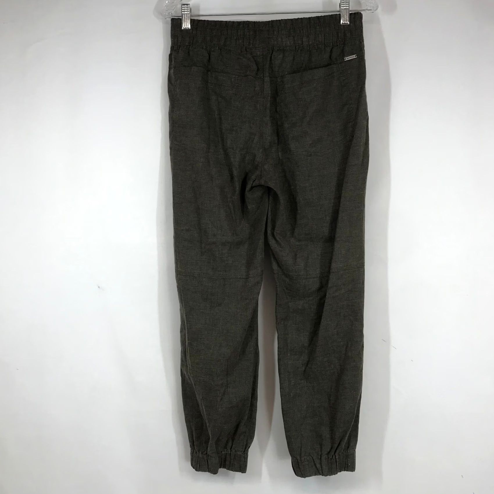 Prana prAna Mantra Jogger Pants Hemp Blend Elastic Waist Olive Green Womens Small Size 28" / US 6 / IT 42 - 4 Thumbnail