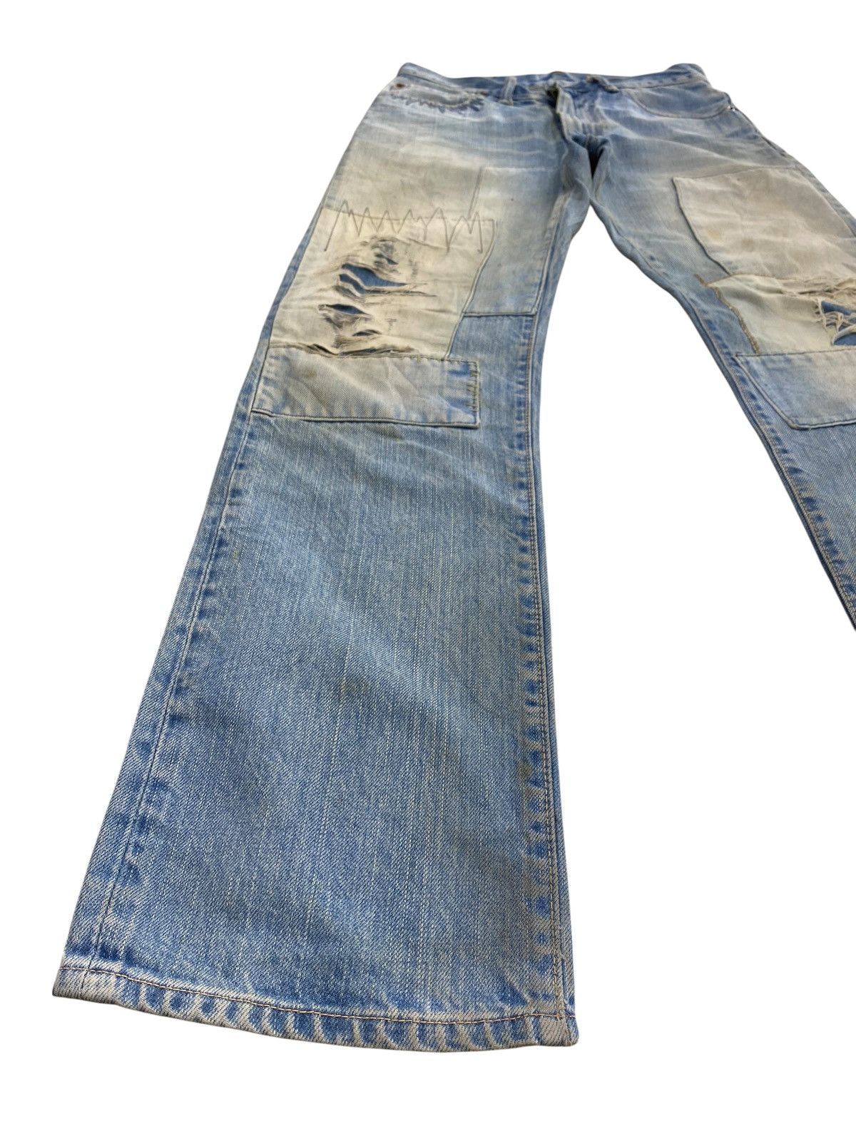Japanese Brand Iron Market Brand Mud Wash Style Patch Jeans Size US 29 - 5 Thumbnail