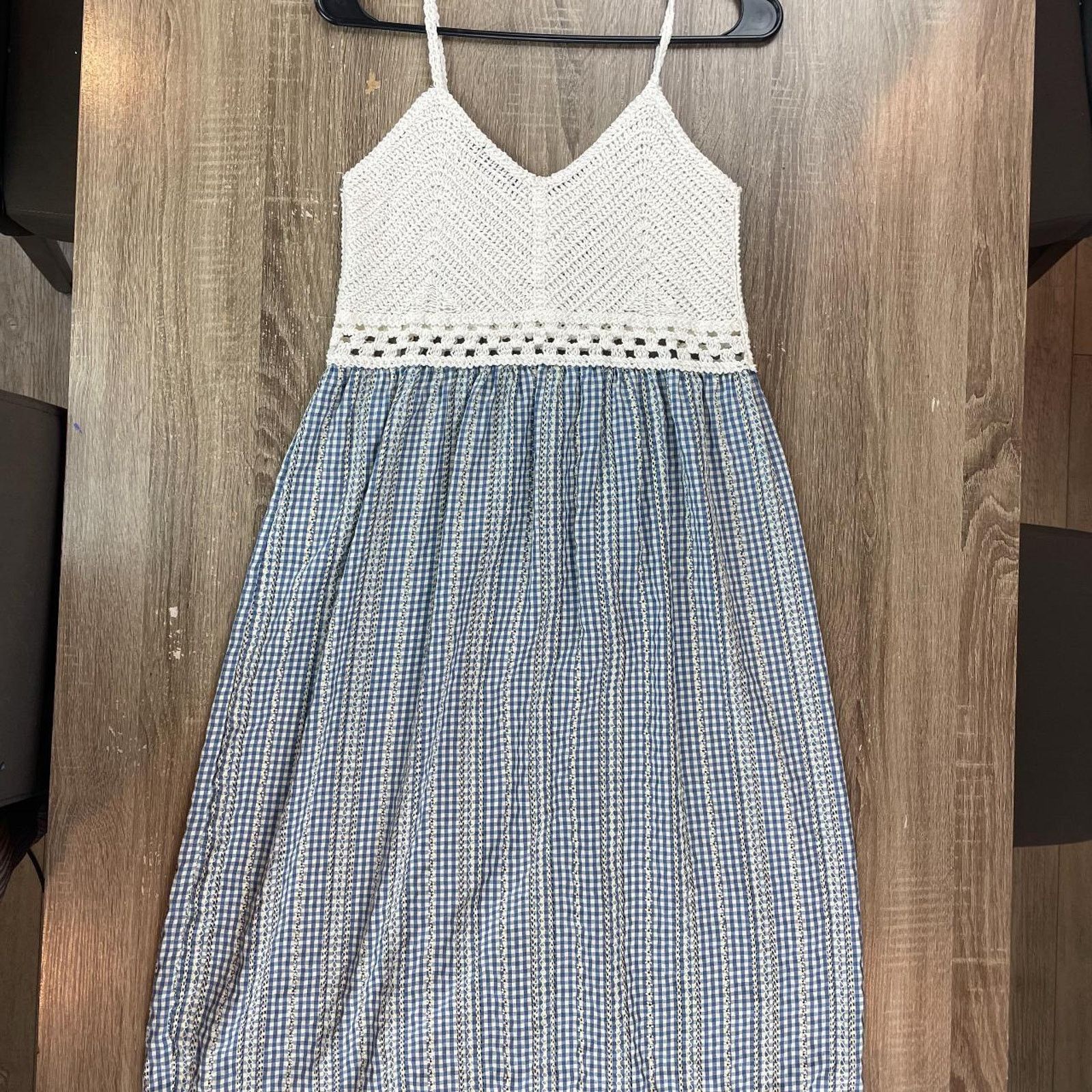 Other Mirrou Crochet Gingham Print Sundress Size M / US 6-8 / IT 42-44 - 5 Thumbnail
