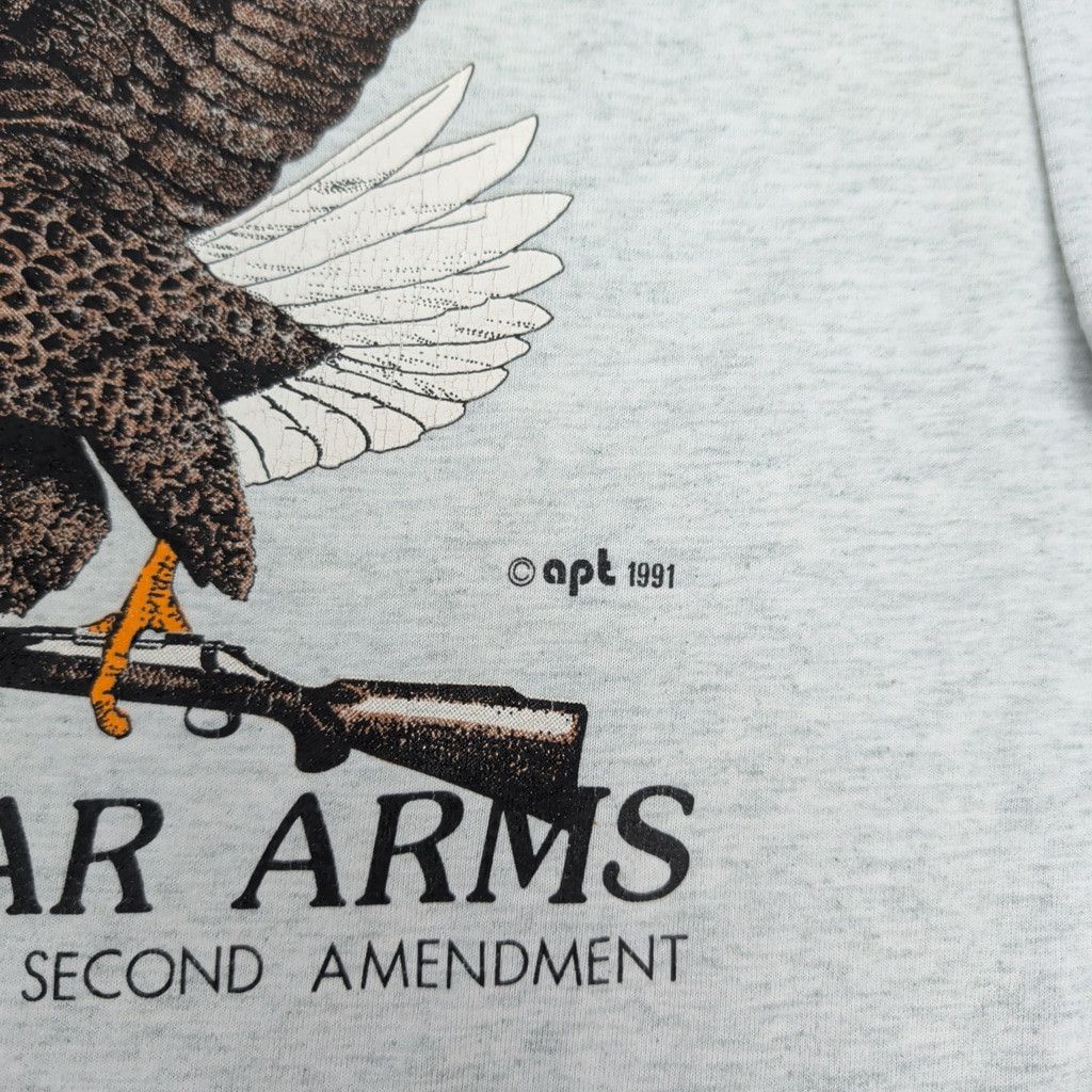 Fruit Of The Loom × Vintage Single Stitch Second Amendment USA Made Grey T-Shirt XL Size US XL / EU 56 / 4 - 4 Thumbnail