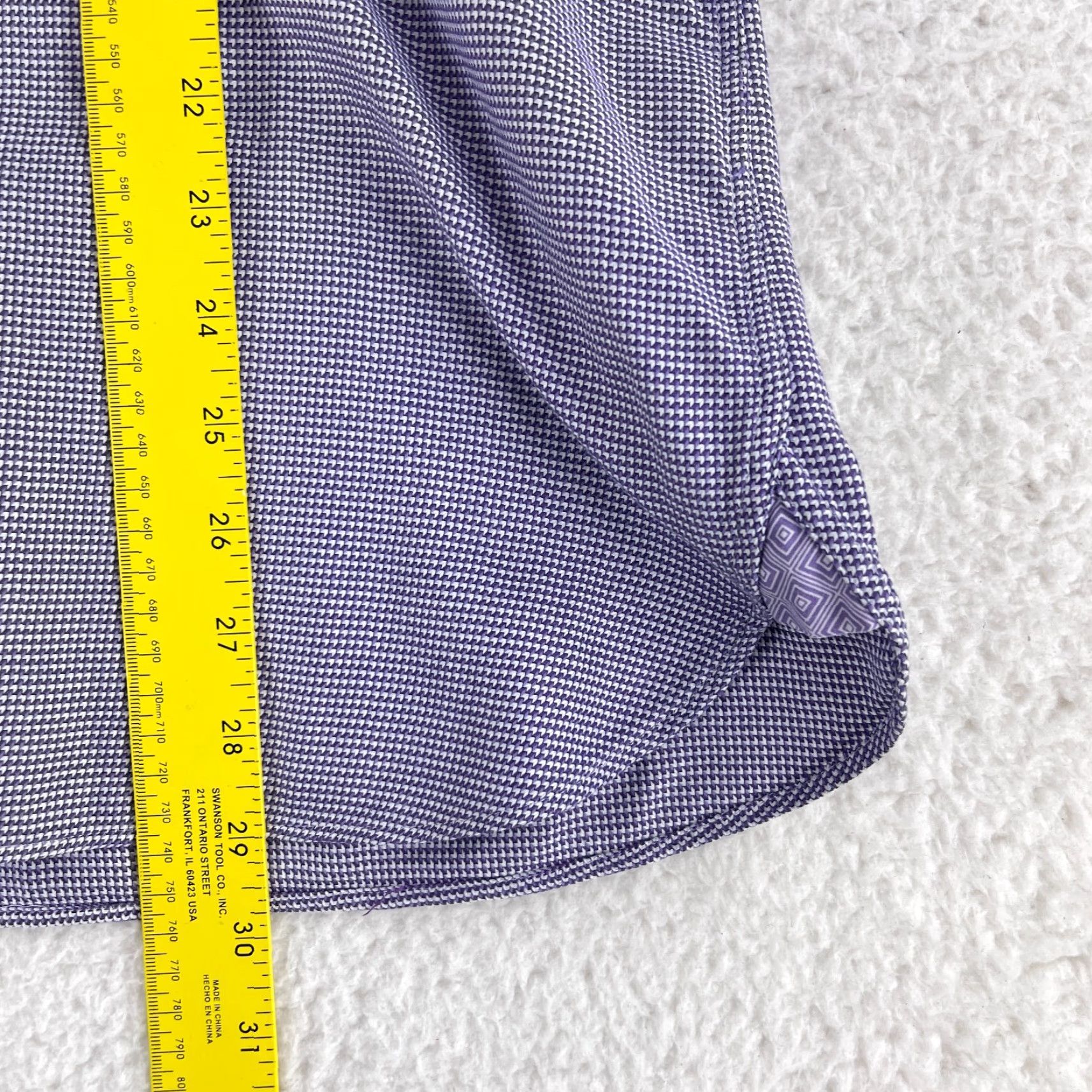 Ted Baker Ted Baker Purple Button-Up Endurance Geo Print Dress Shirt Mens Long Sleeve XL Size 46R - 7 Thumbnail