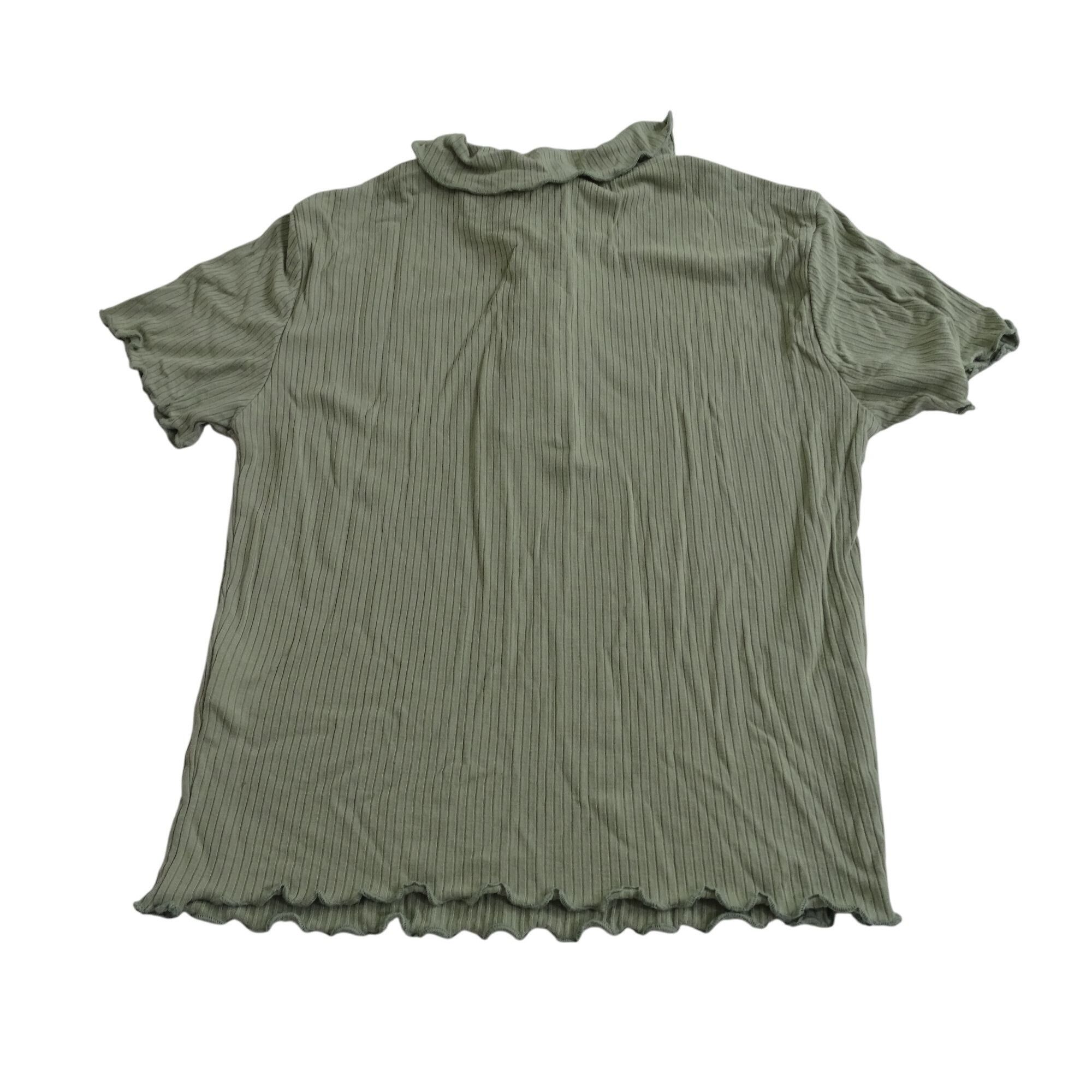 Forever 21 Forever 21 Ribbed Collared Polo Shirt Top Green Size S Size S / US 4 / IT 40 - 4 Thumbnail