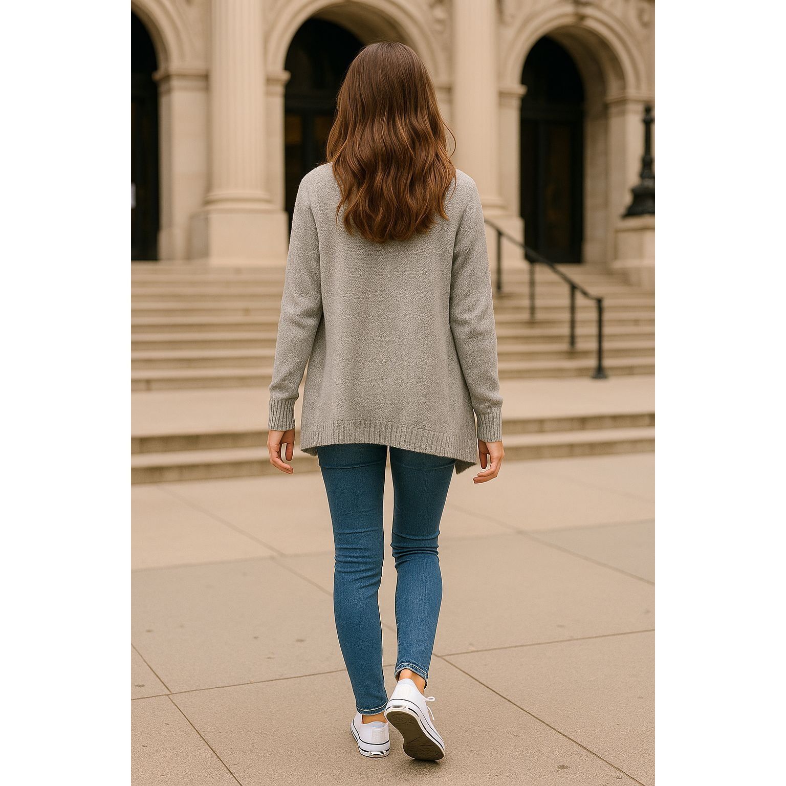 Abercrombie & Fitch Abercrombie Kids Size 15 Gray Girl Draped Waterfall Cardigan Size L / US 10 / IT 46 - 5 Thumbnail