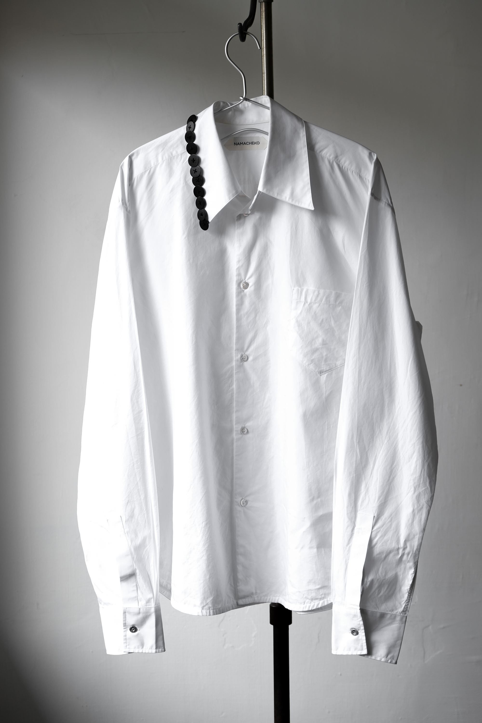 image of Namacheko Metal Button Collar Shirt in White, Men's (Size XL)