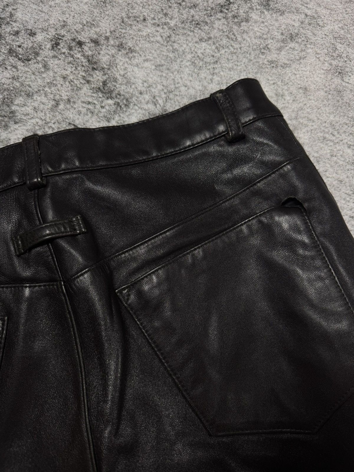 Jean Paul Gaultier 1990s Jean Paul Gaultier Paneled Black Lamb Leather Pants Size US 30 / EU 46 - 6 Thumbnail