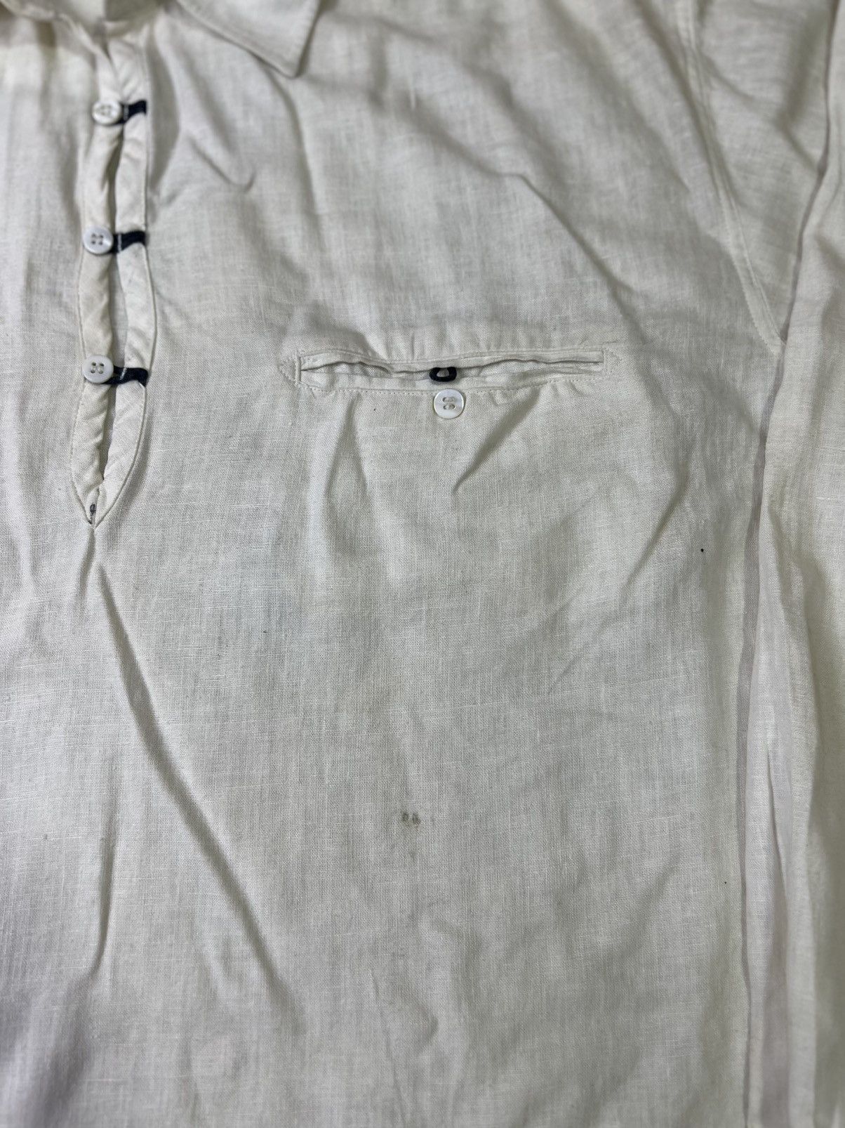 Armani Vintage Armani Jeans Linen Cotton Pullover Shirt Cream Beige Size US XL / EU 56 / 4 - 3 Thumbnail